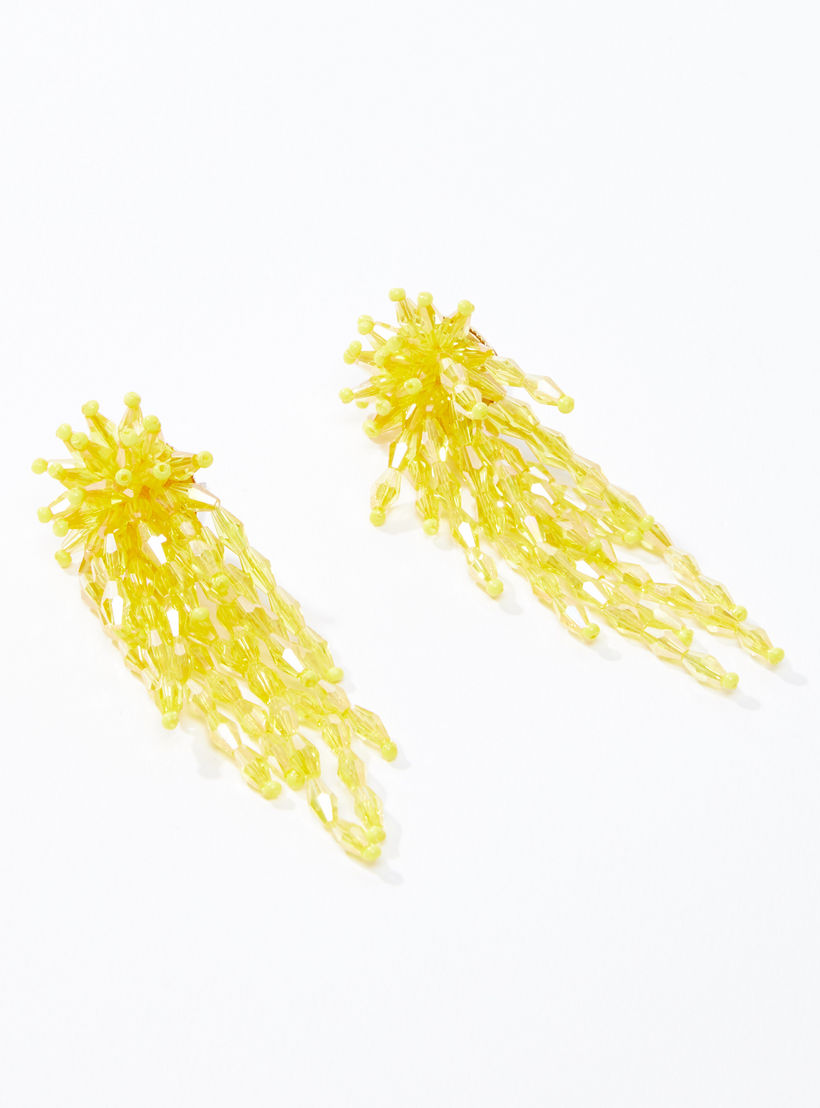 Beaded Dangling Earrings with Pushback Closure-women-watchesandjewellery-jewellery-earrings-image-1