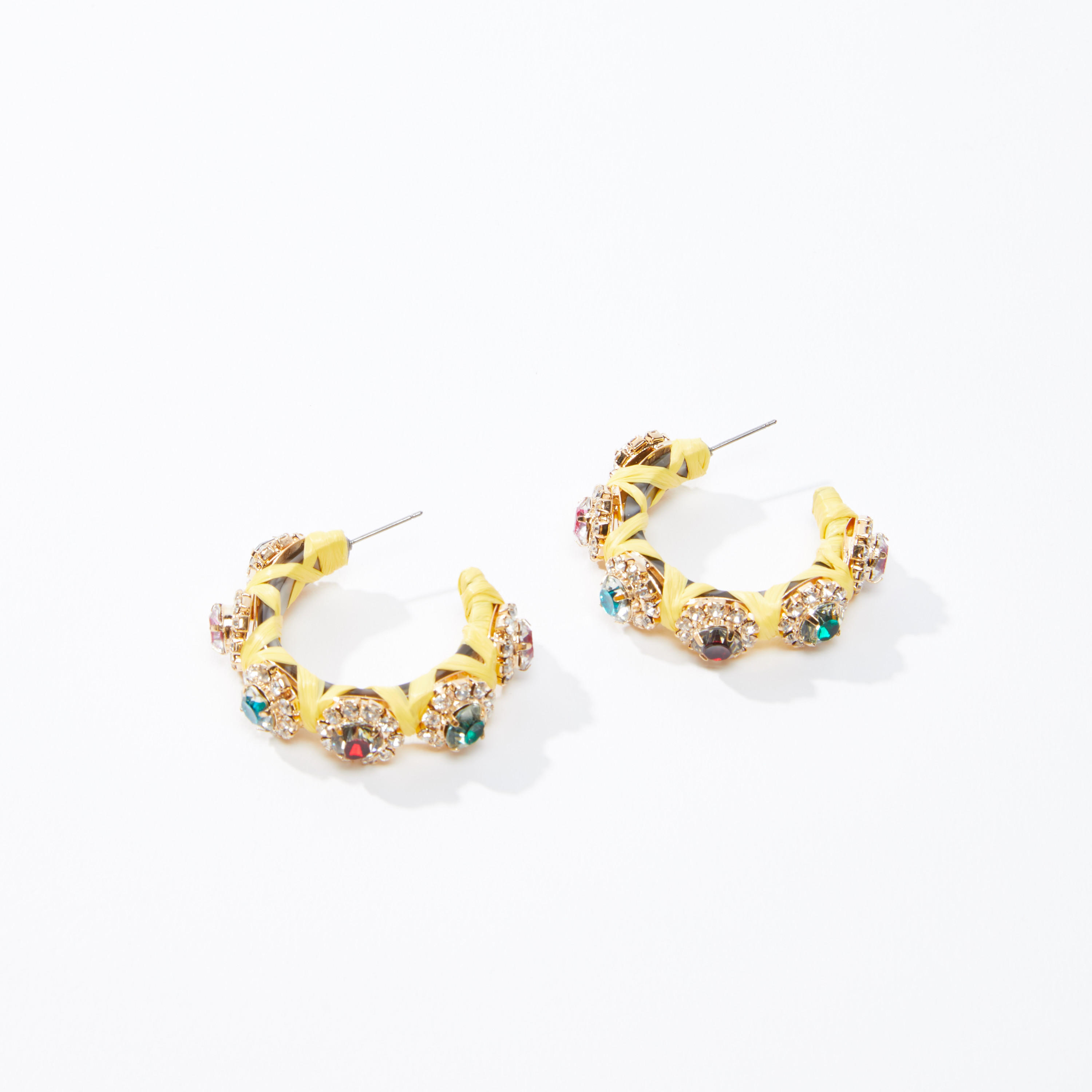 Studded Hoop Earrings with Pushback Closure-women-watchesandjewellery-jewellery-earrings-image-1