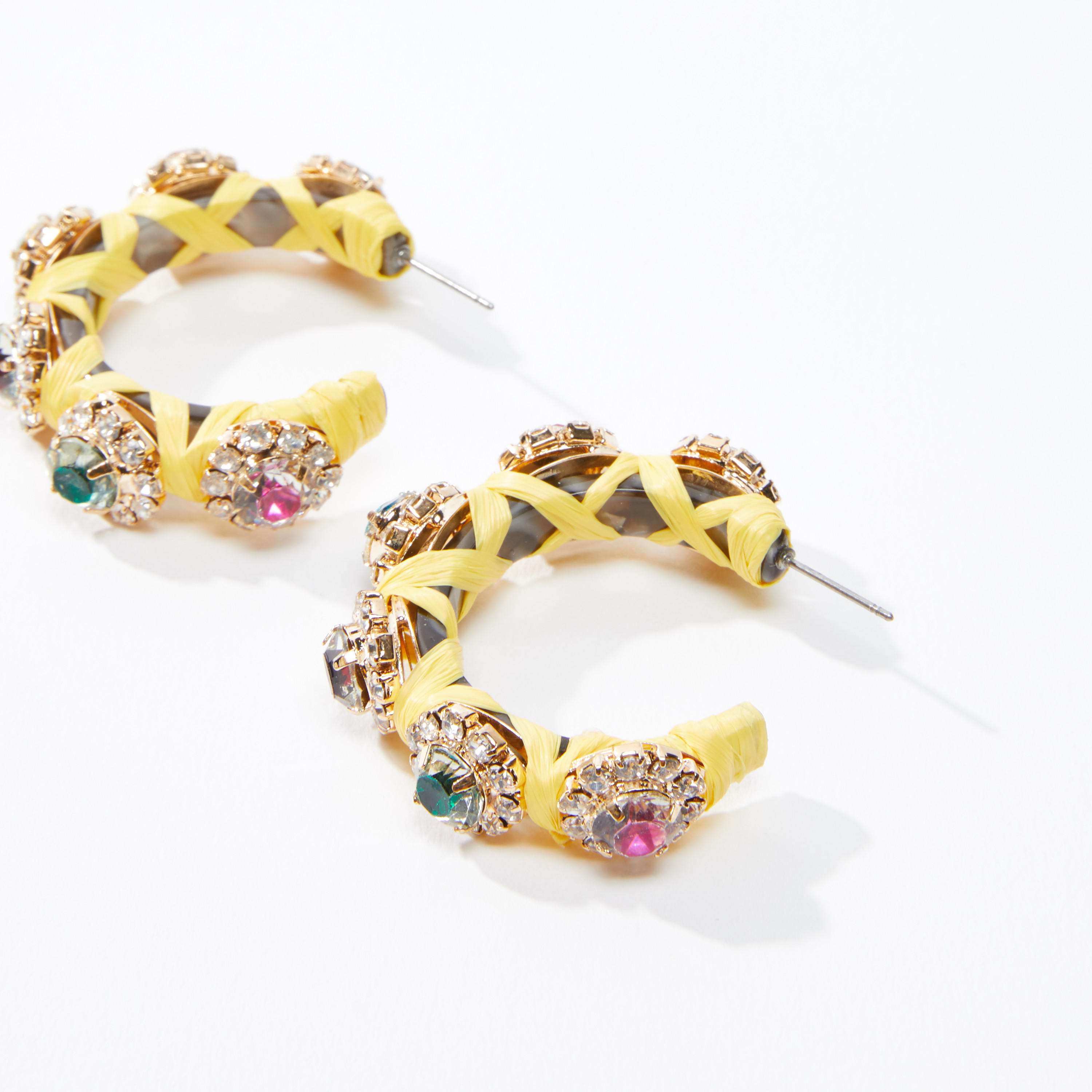 Studded Hoop Earrings with Pushback Closure-women-watchesandjewellery-jewellery-earrings-image-3