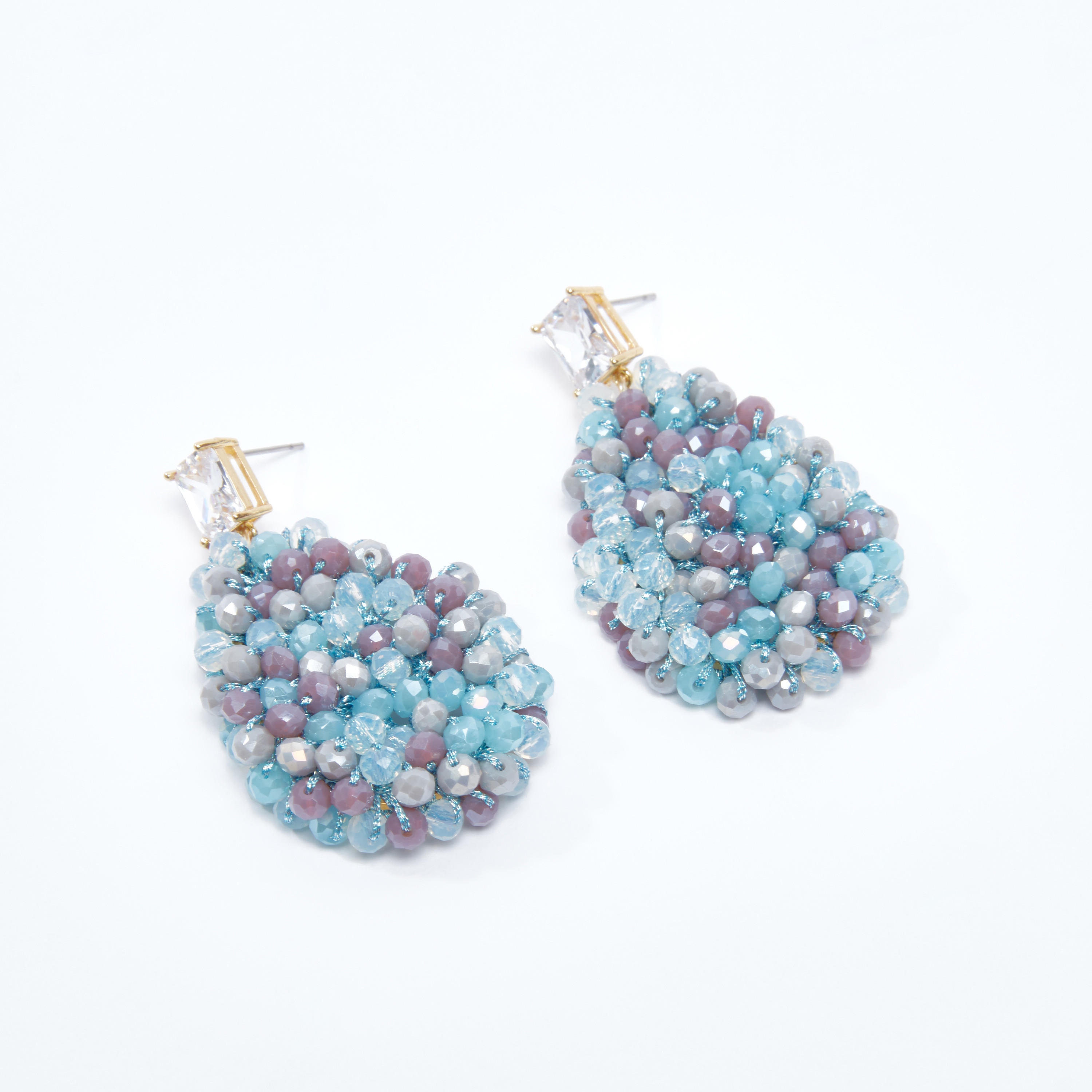 Studded Dangling Earrings with Pushback Closure-women-watchesandjewellery-jewellery-earrings-image-1