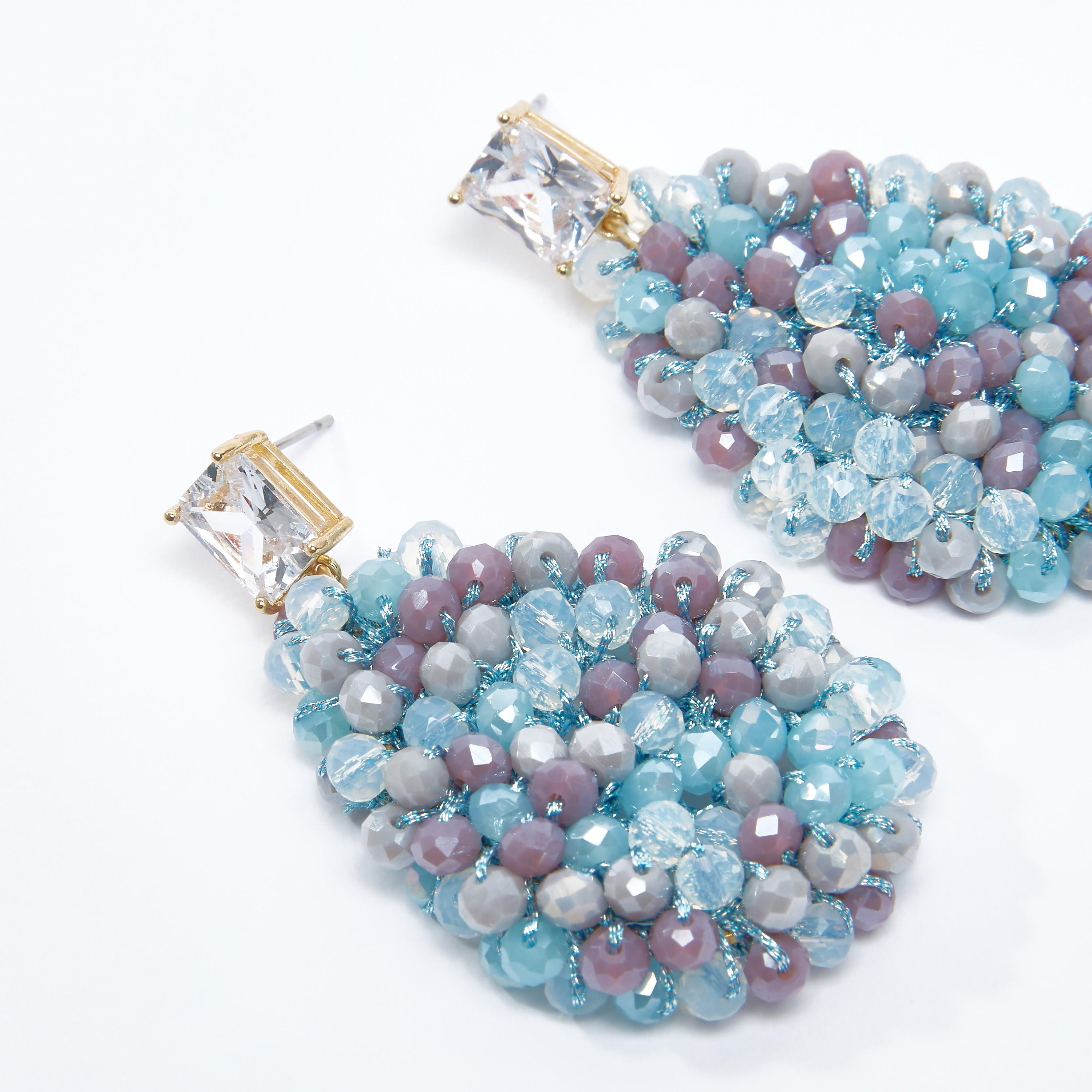 Studded Dangling Earrings with Pushback Closure-women-watchesandjewellery-jewellery-earrings-image-3