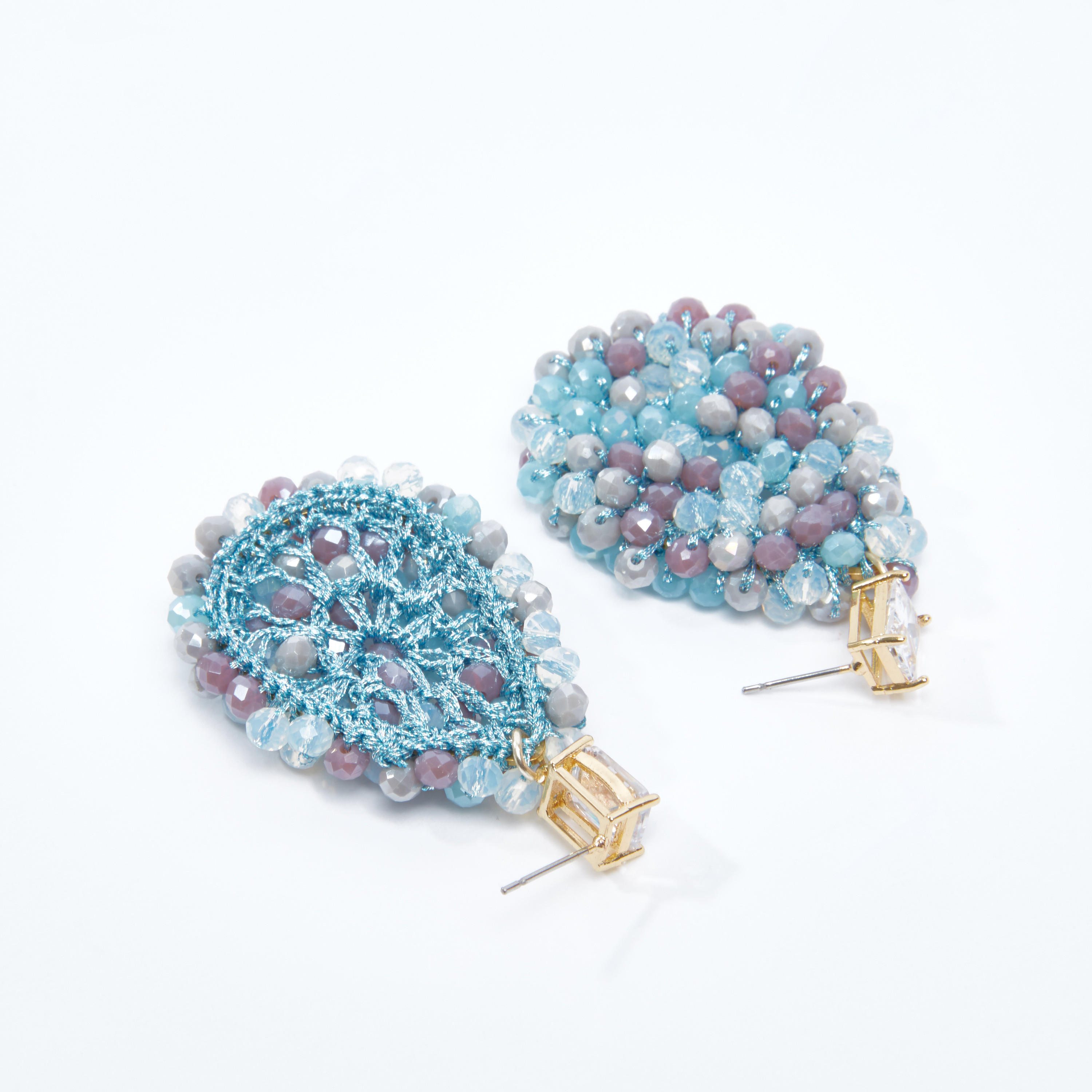 Studded Dangling Earrings with Pushback Closure-women-watchesandjewellery-jewellery-earrings-image-4