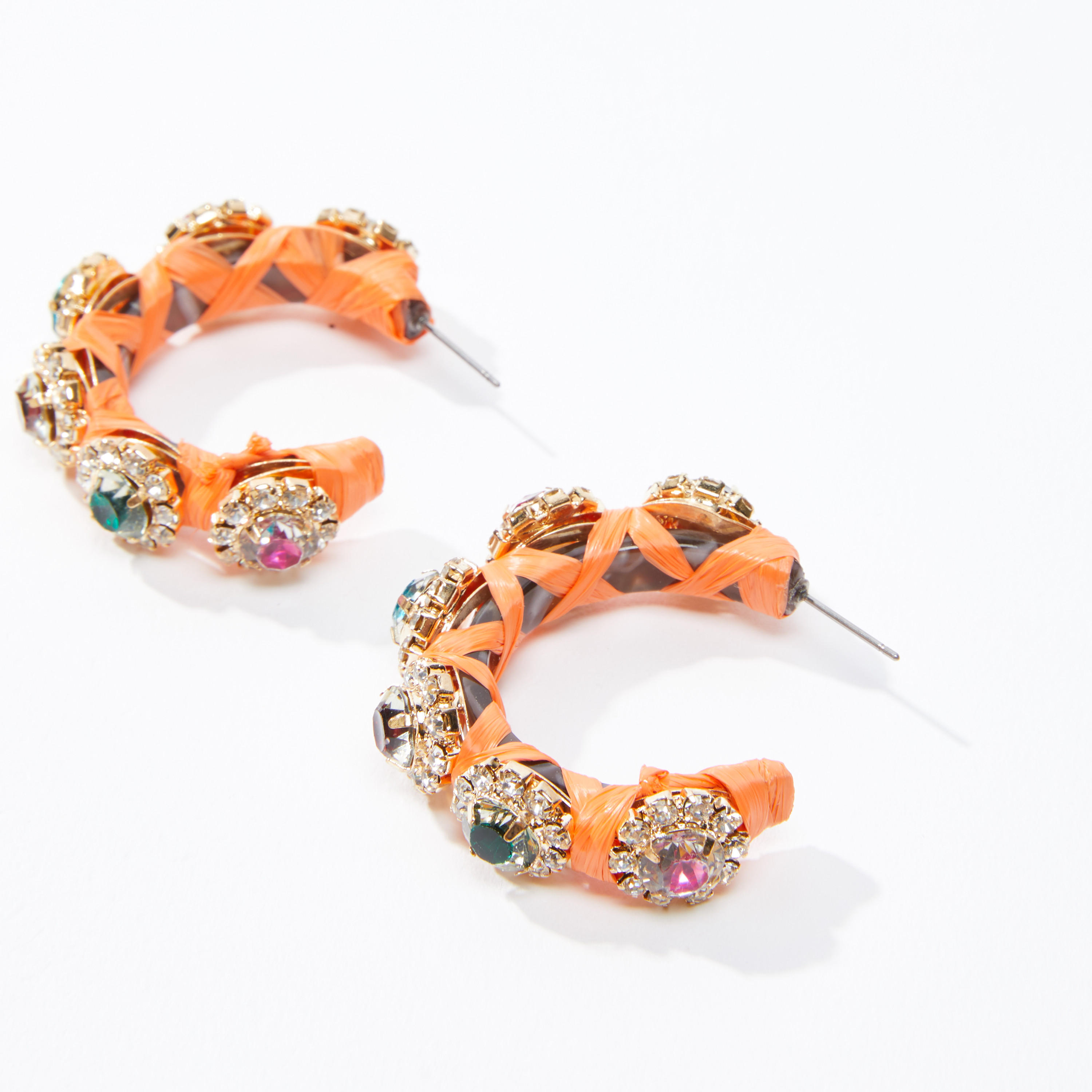 Studded Hoop Earrings with Pushback Closure-women-watchesandjewellery-jewellery-earrings-image-3