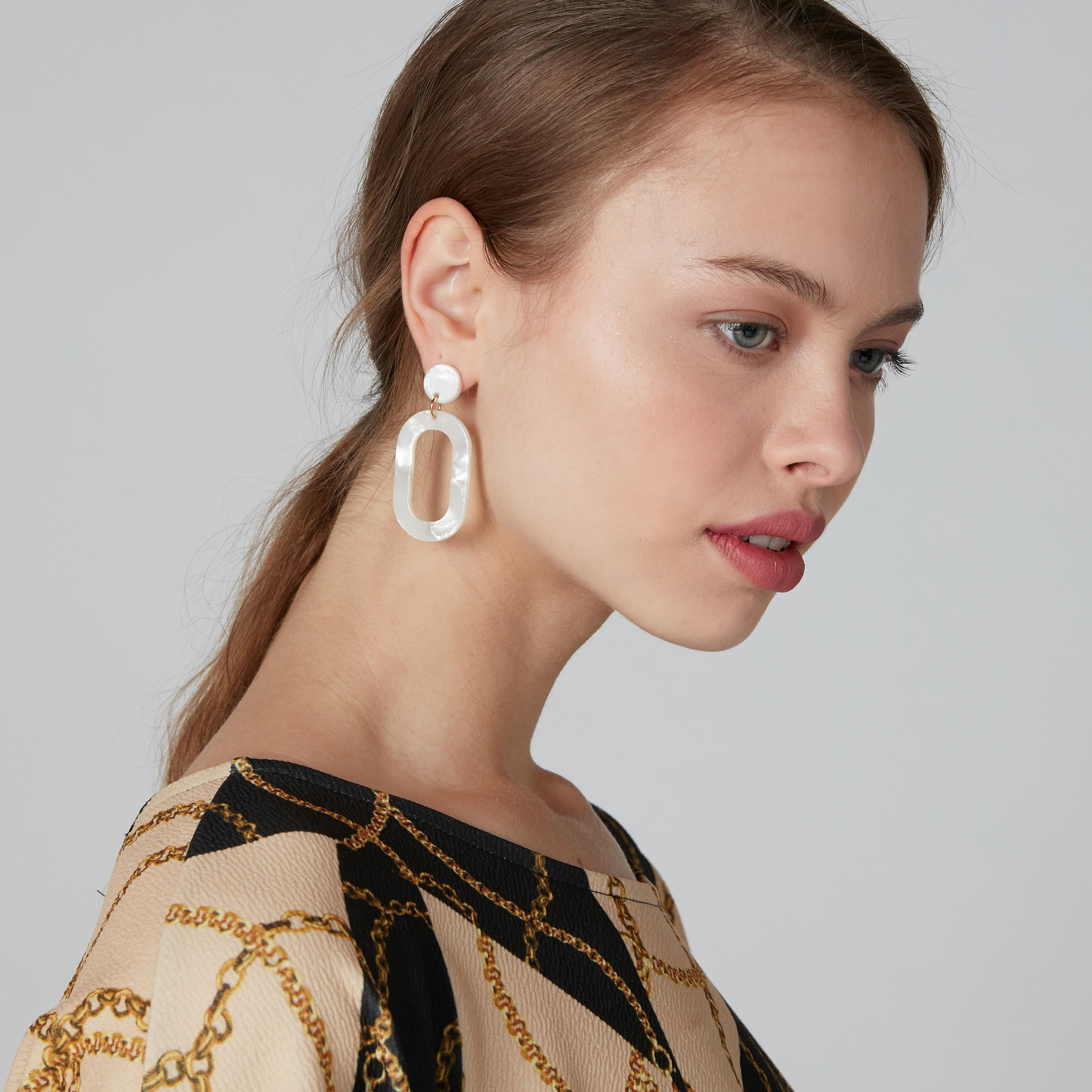 Printed Dangling Earrings with Pushback Closure-women-watchesandjewellery-jewellery-earrings-image-2