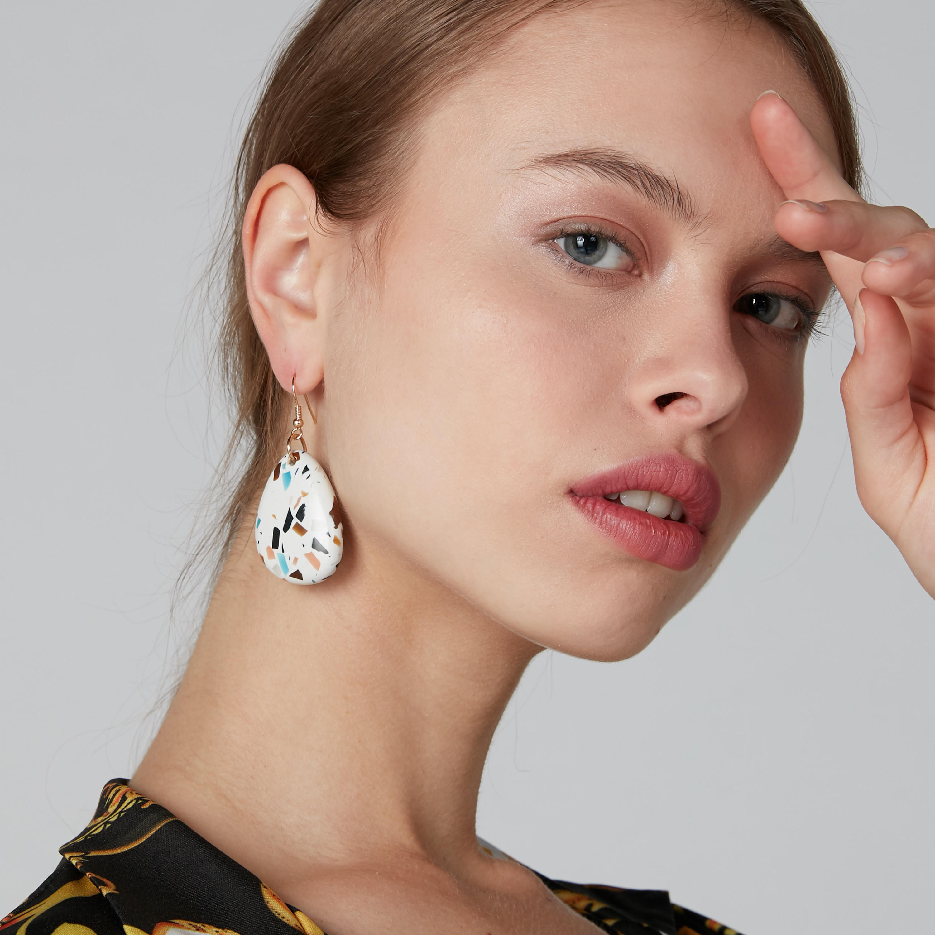 Printed Dangling Earrings with Fish Hook-women-watchesandjewellery-jewellery-earrings-image-2