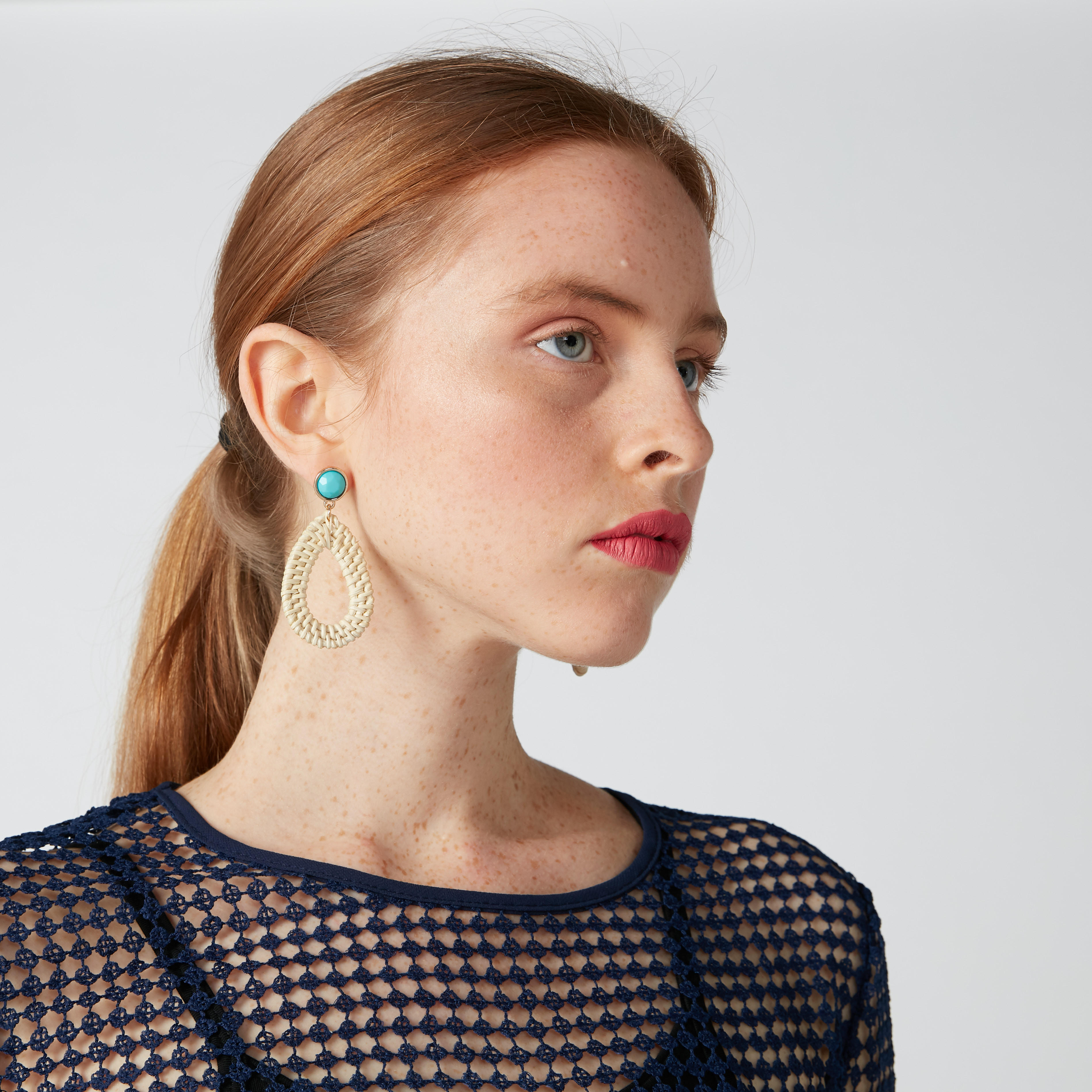 Weave Design Dangling Earrings with Pushback Closure-women-watchesandjewellery-jewellery-earrings-image-2