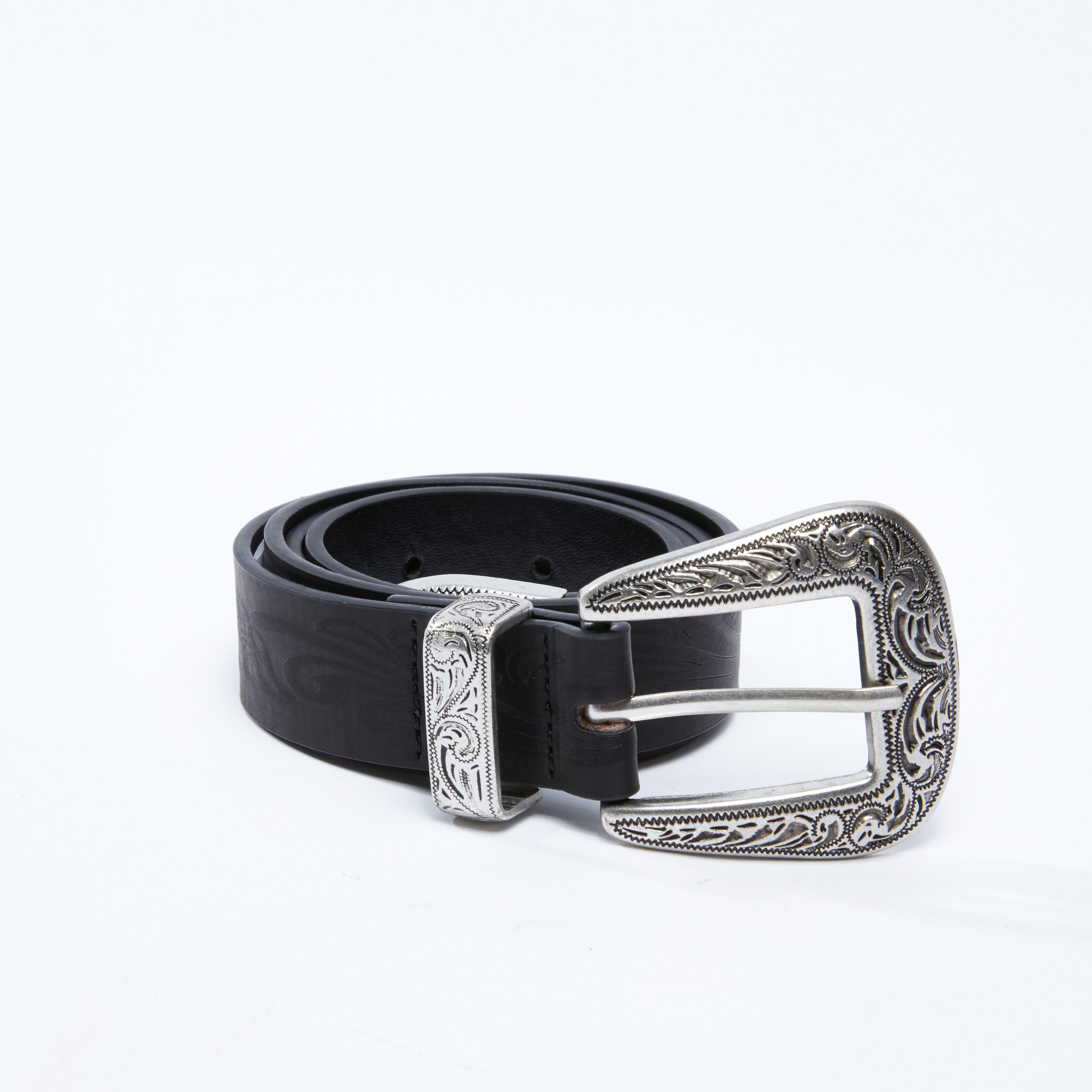 Textured Belt with Embossed Metallic Pin Buckle-women-clothingaccessories-belts-image-1
