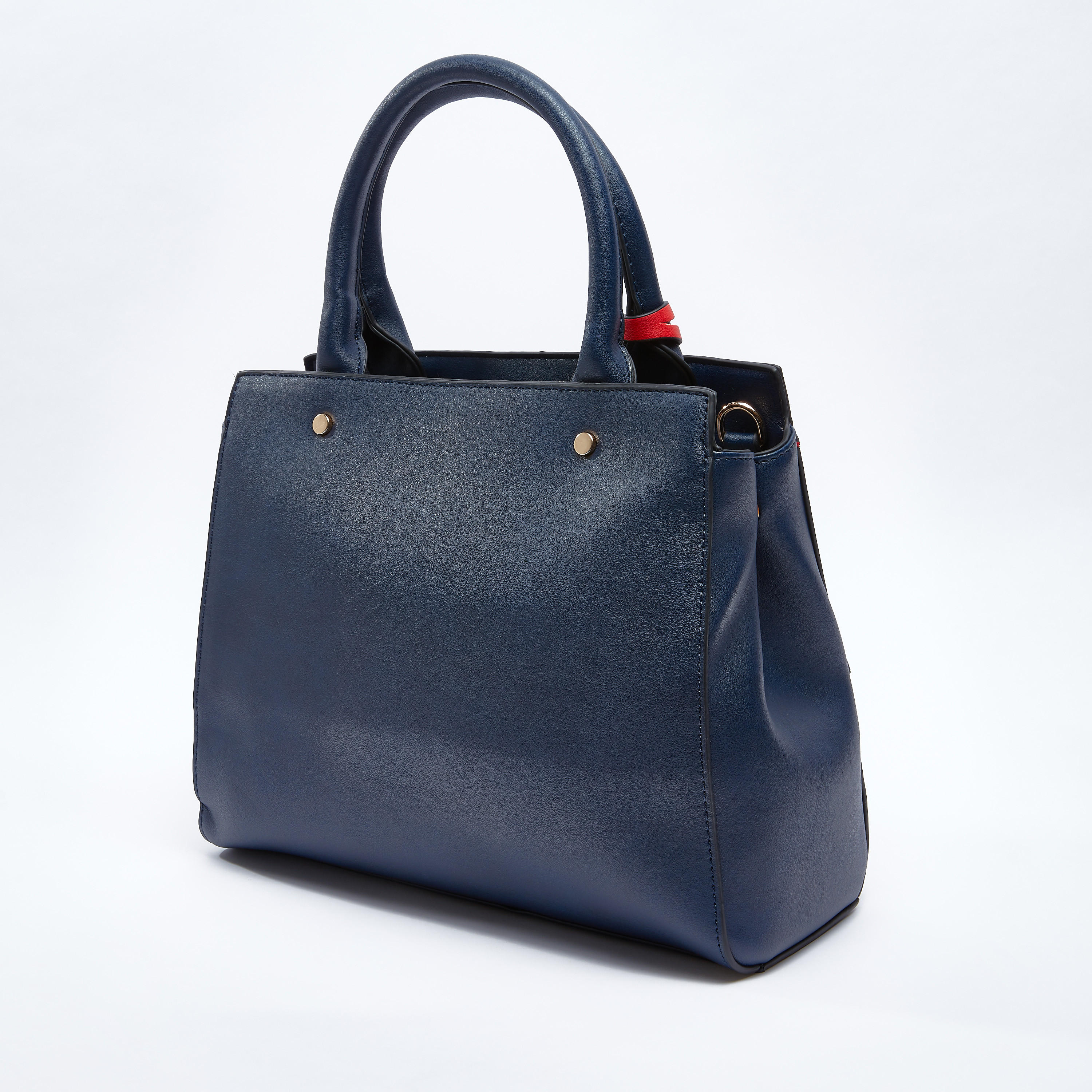 Panel Detail Handbag with Zip Closure and Detachable Strap-women-bagsandwallets-handbags-image-5
