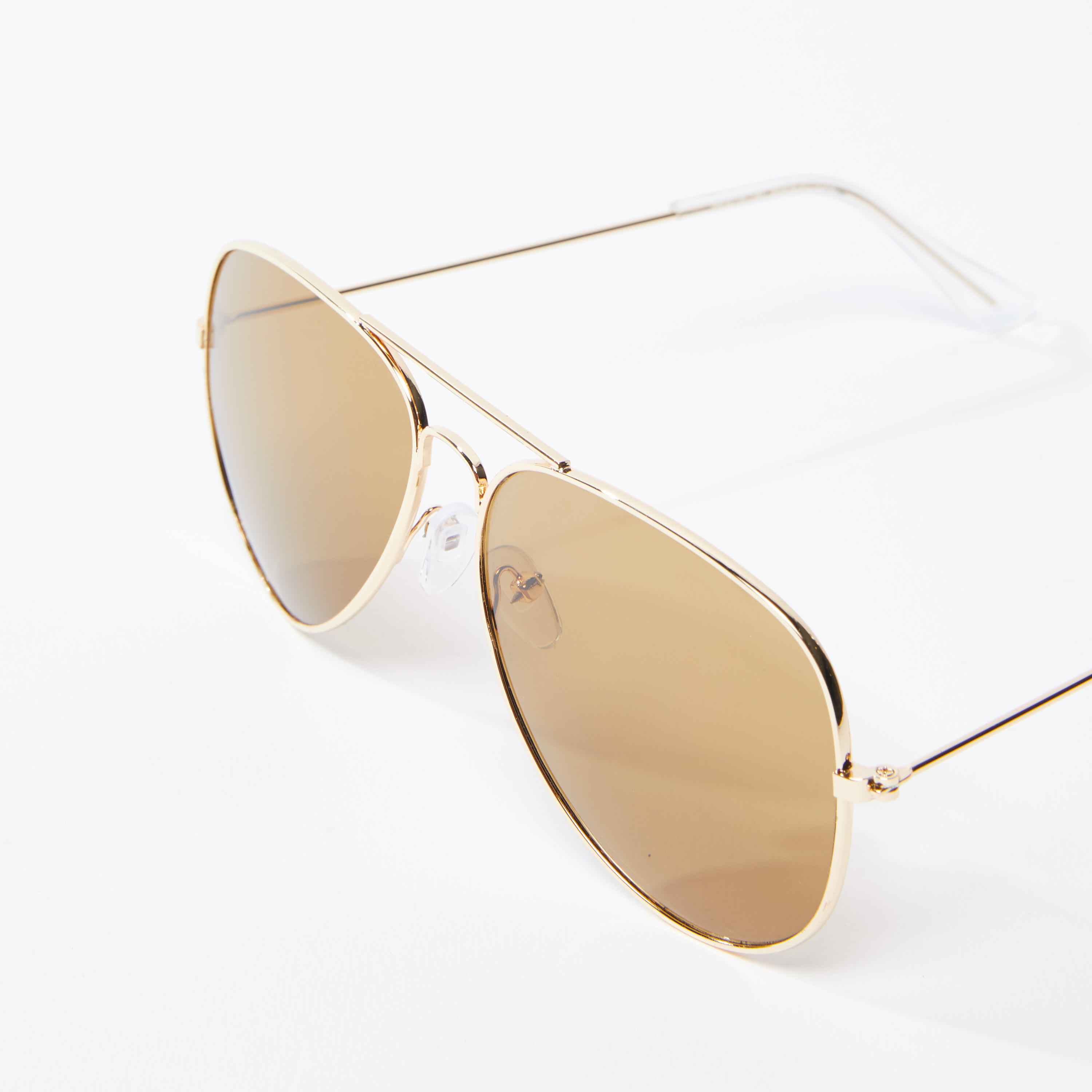 Metallic Full Frame Aviator Sunglasses with Nose Pads-women-sunglasses-image-3