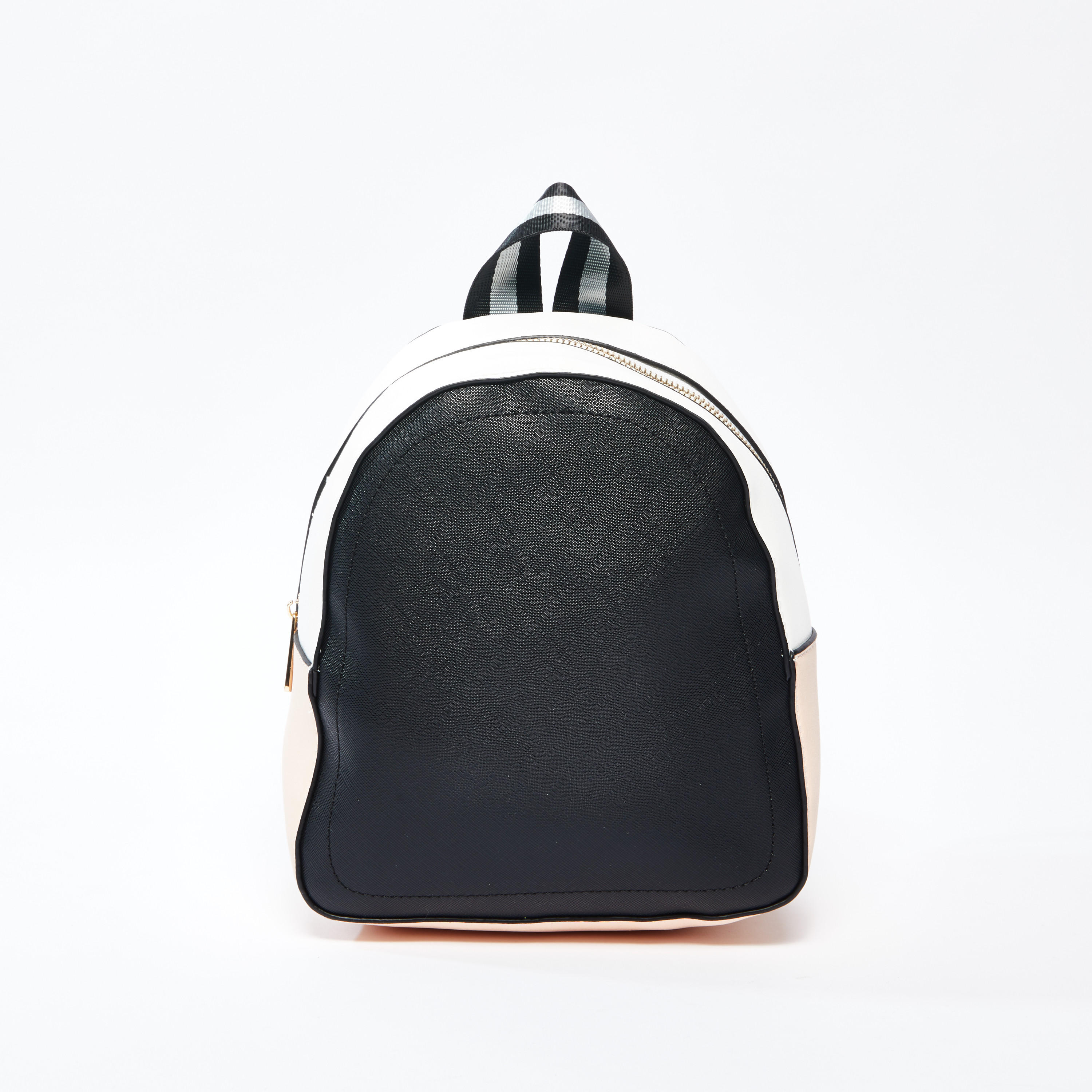 Textured Backpack with Zip Closure and Adjustable Straps-women-bagsandwallets-handbags-image-1