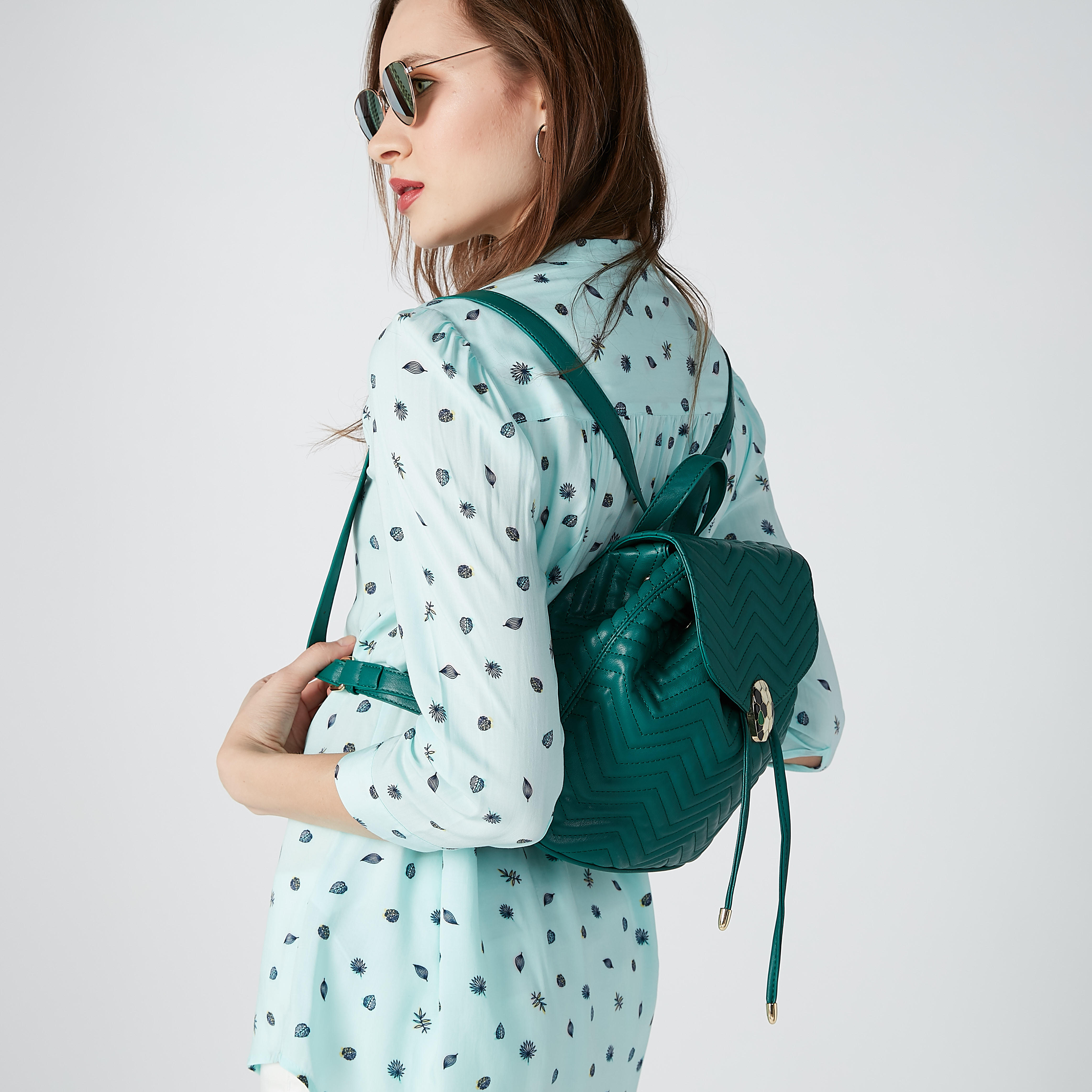 Quilted Backpack with Magnetic Snap Closure-women-bagsandwallets-handbags-image-2