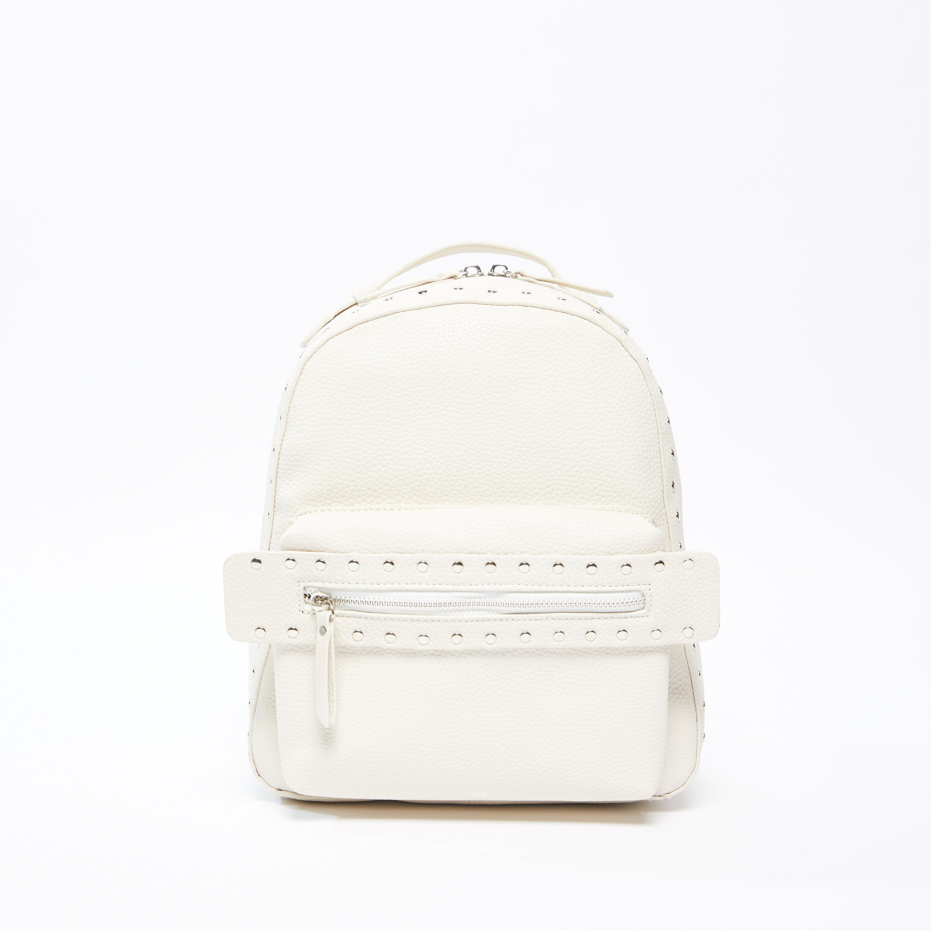 Studded Backpack with Adjustable Straps and Zip Closure-women-bagsandwallets-handbags-image-1