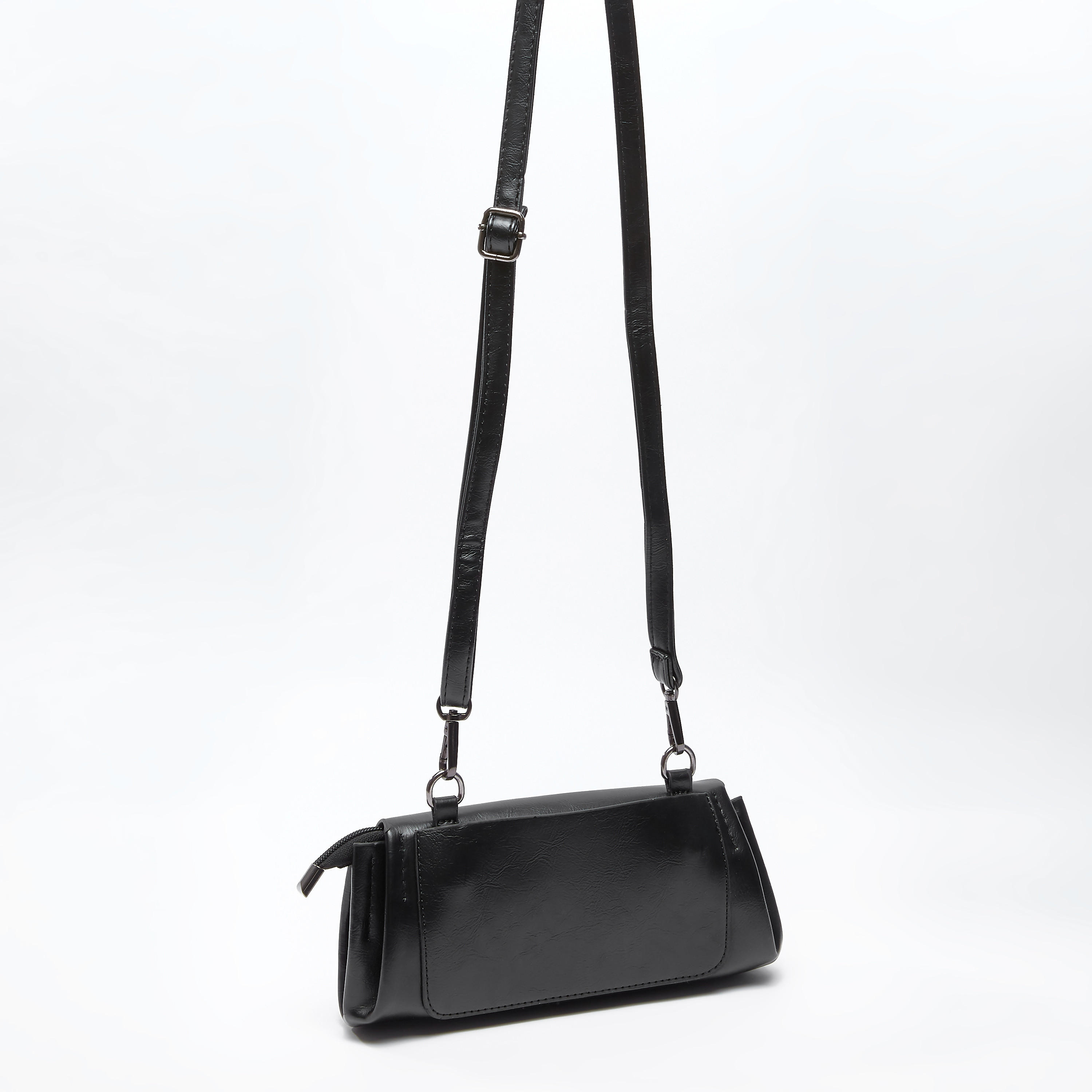 حقيبة كلاتش سادة بطيّة وحزام قابل للفصل-women-bagsandwallets-handbags-image-3