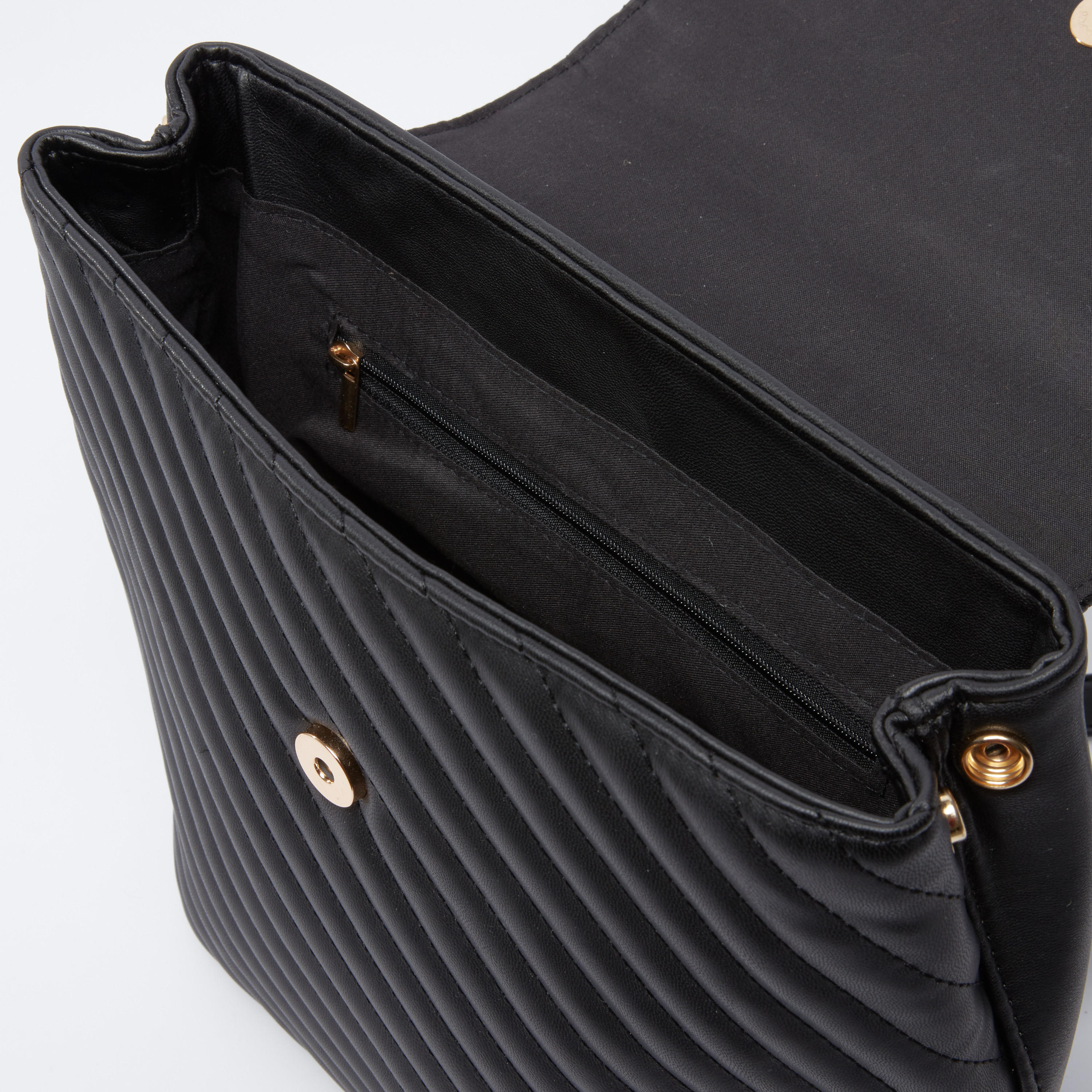 Textured Backpack with Metallic Chain and Adjustable Straps-women-bagsandwallets-handbags-image-5
