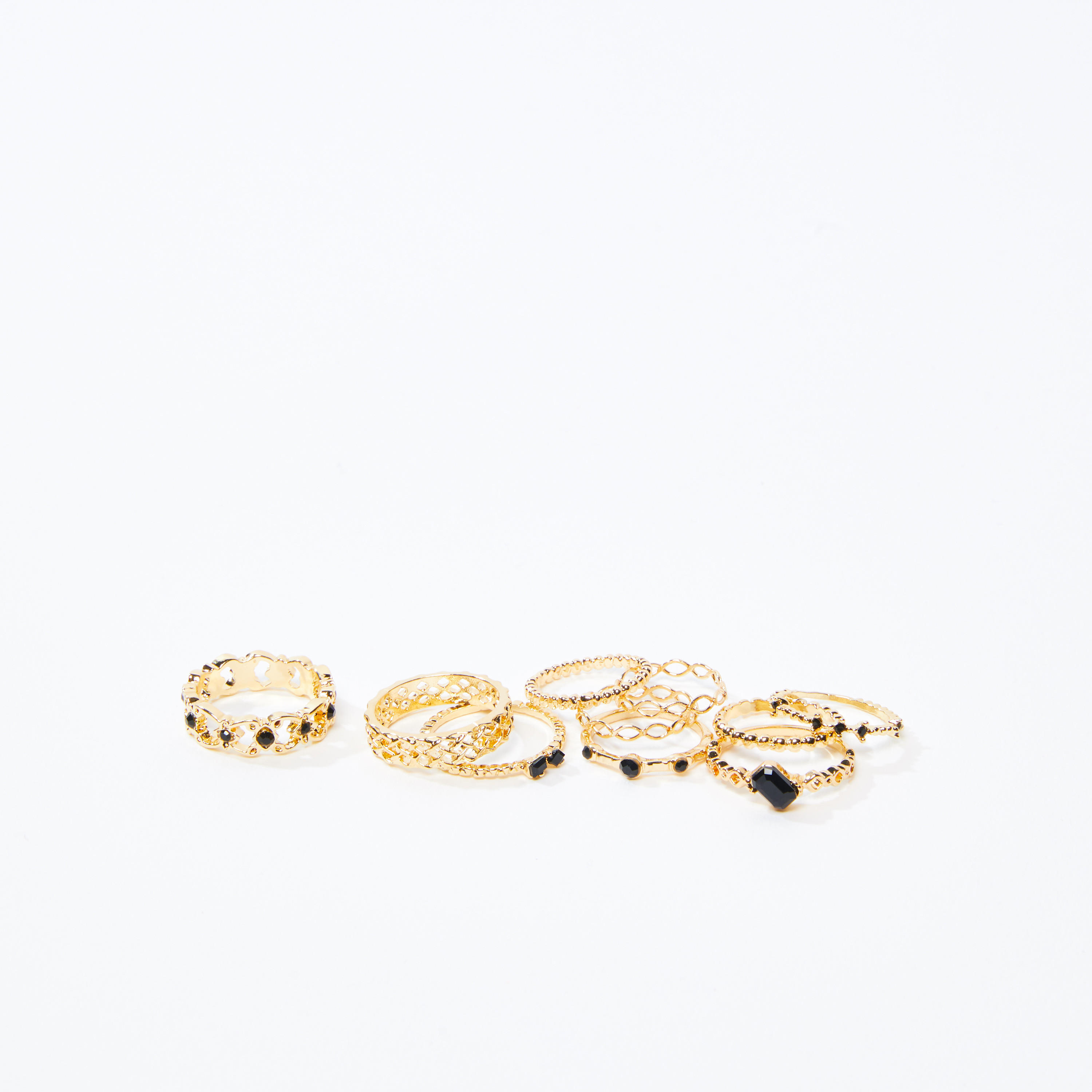 خاتم ميتاليك - طقم من 10 قطع-women-watchesandjewellery-jewellery-rings-image-1