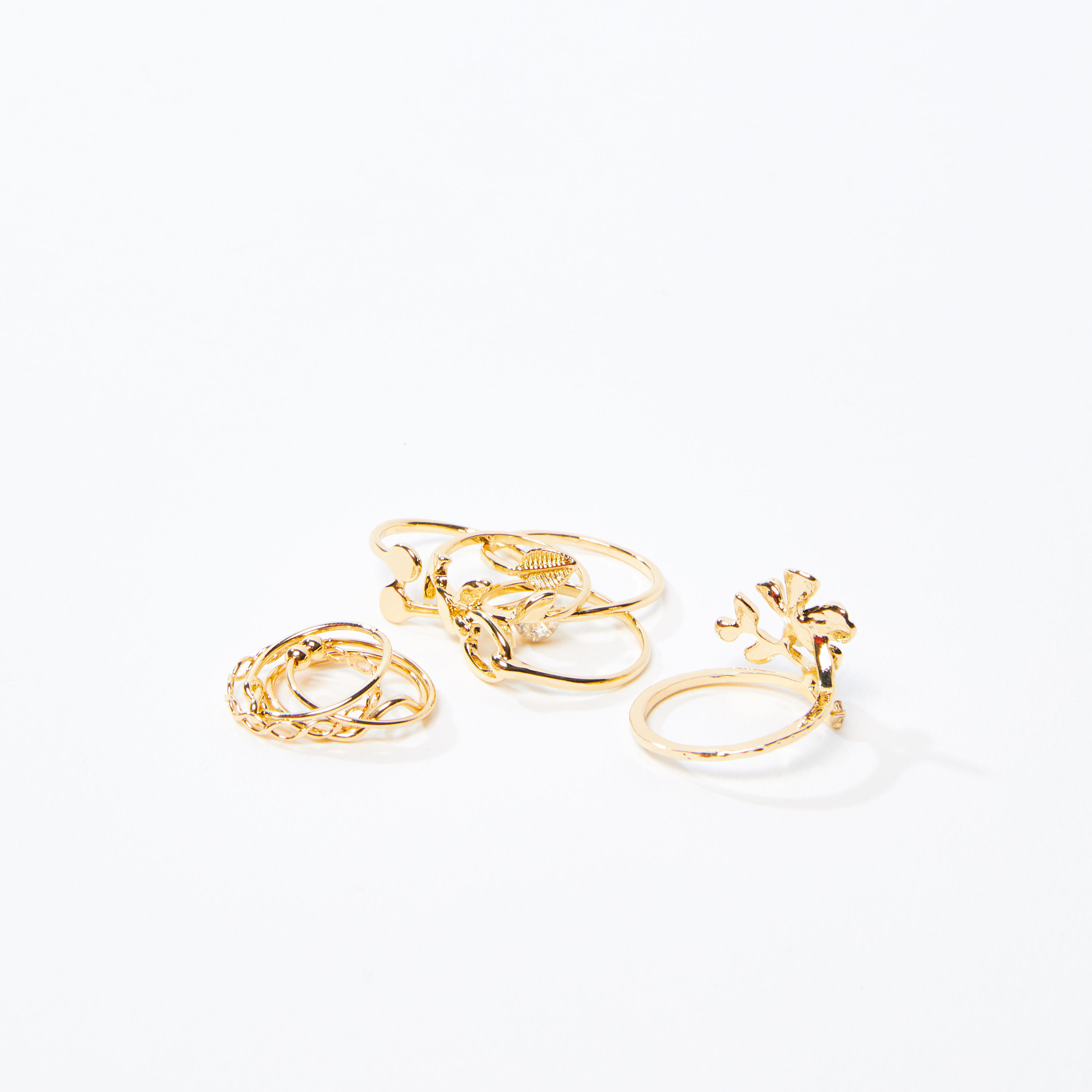 خاتم ميتاليك - طقم من 9 قطع-women-watchesandjewellery-jewellery-rings-image-1