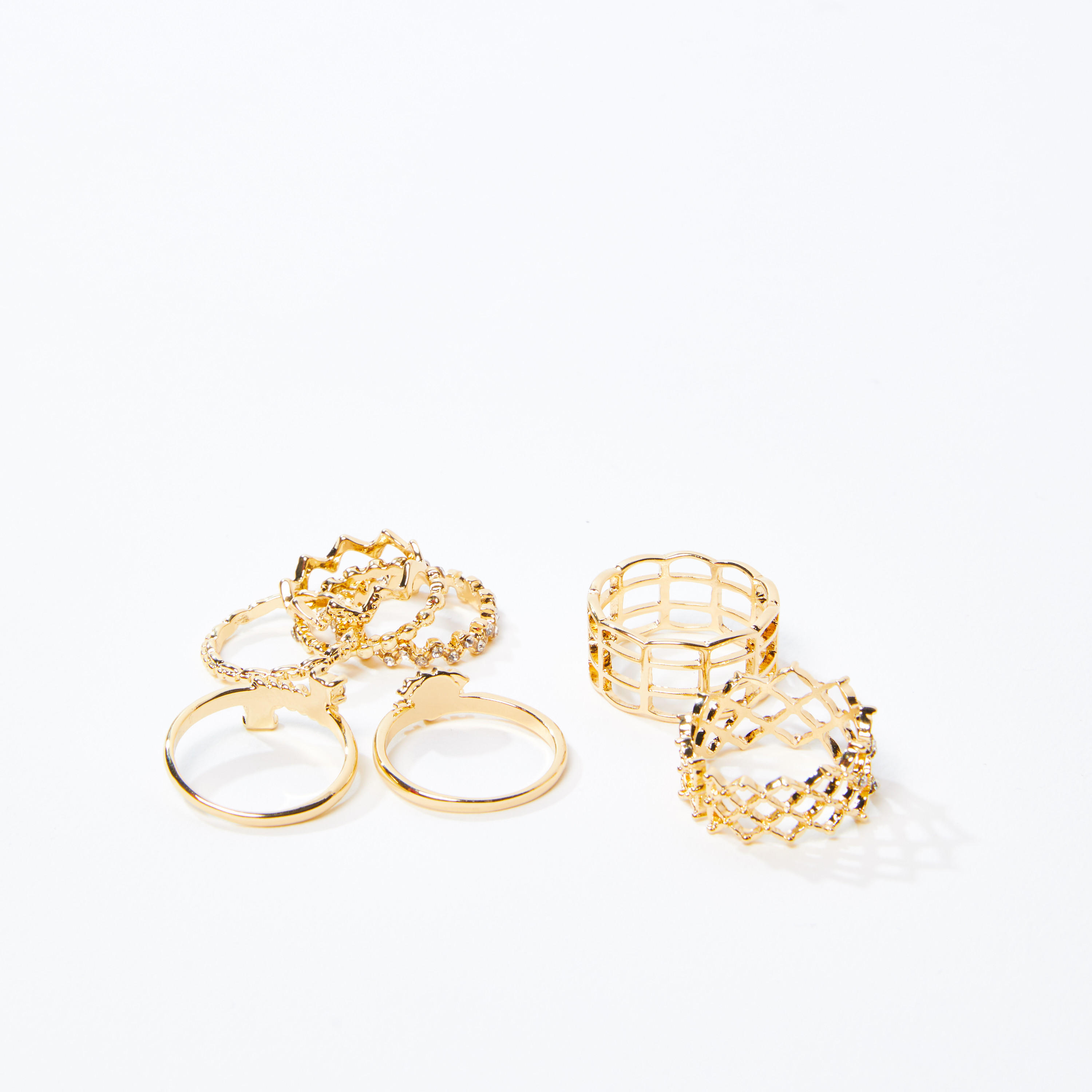 خواتم مزيّنة - طقم من 8 قطع-women-watchesandjewellery-jewellery-rings-image-3