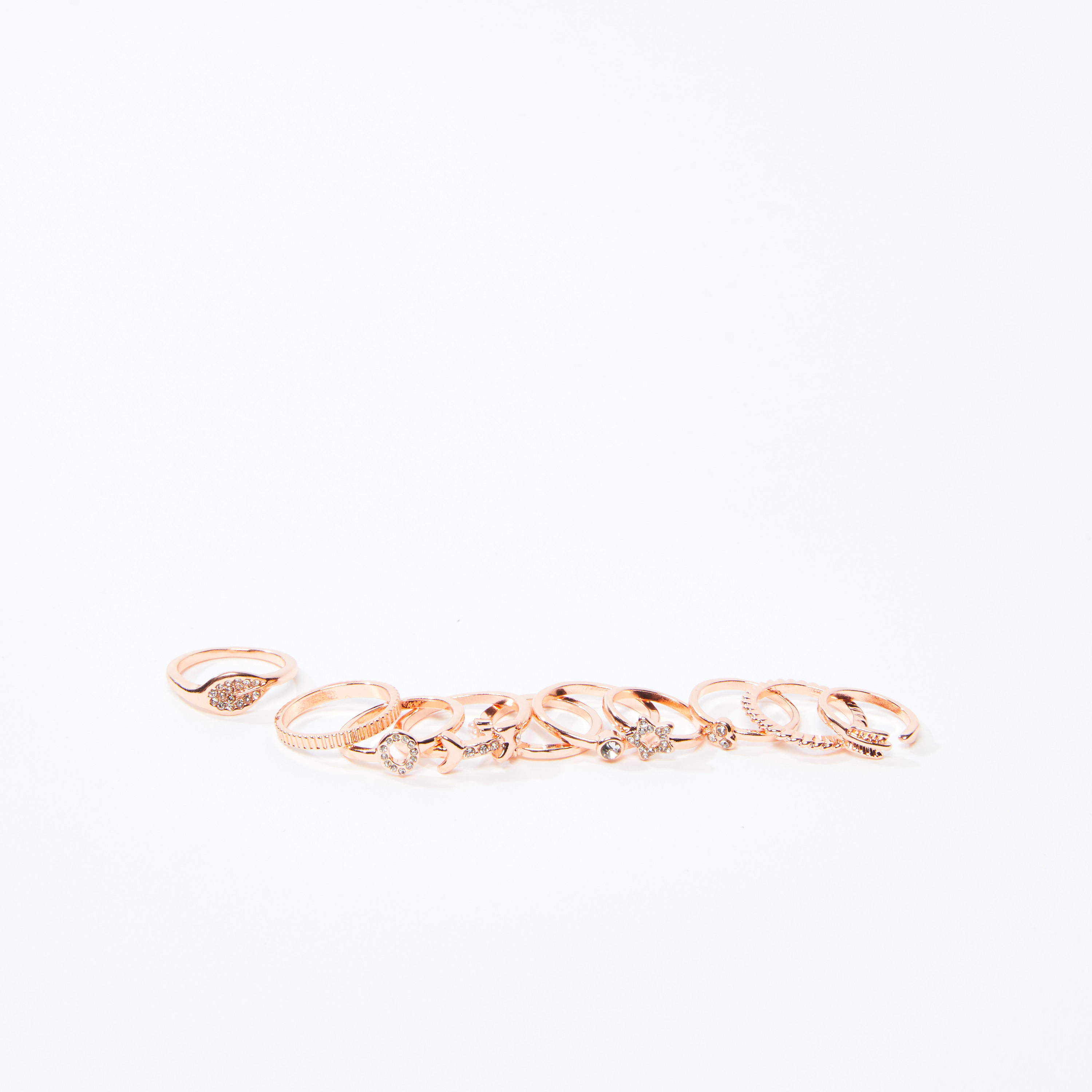 خواتم ميتاليك - طقم من 10 قطع-women-watchesandjewellery-jewellery-rings-image-1