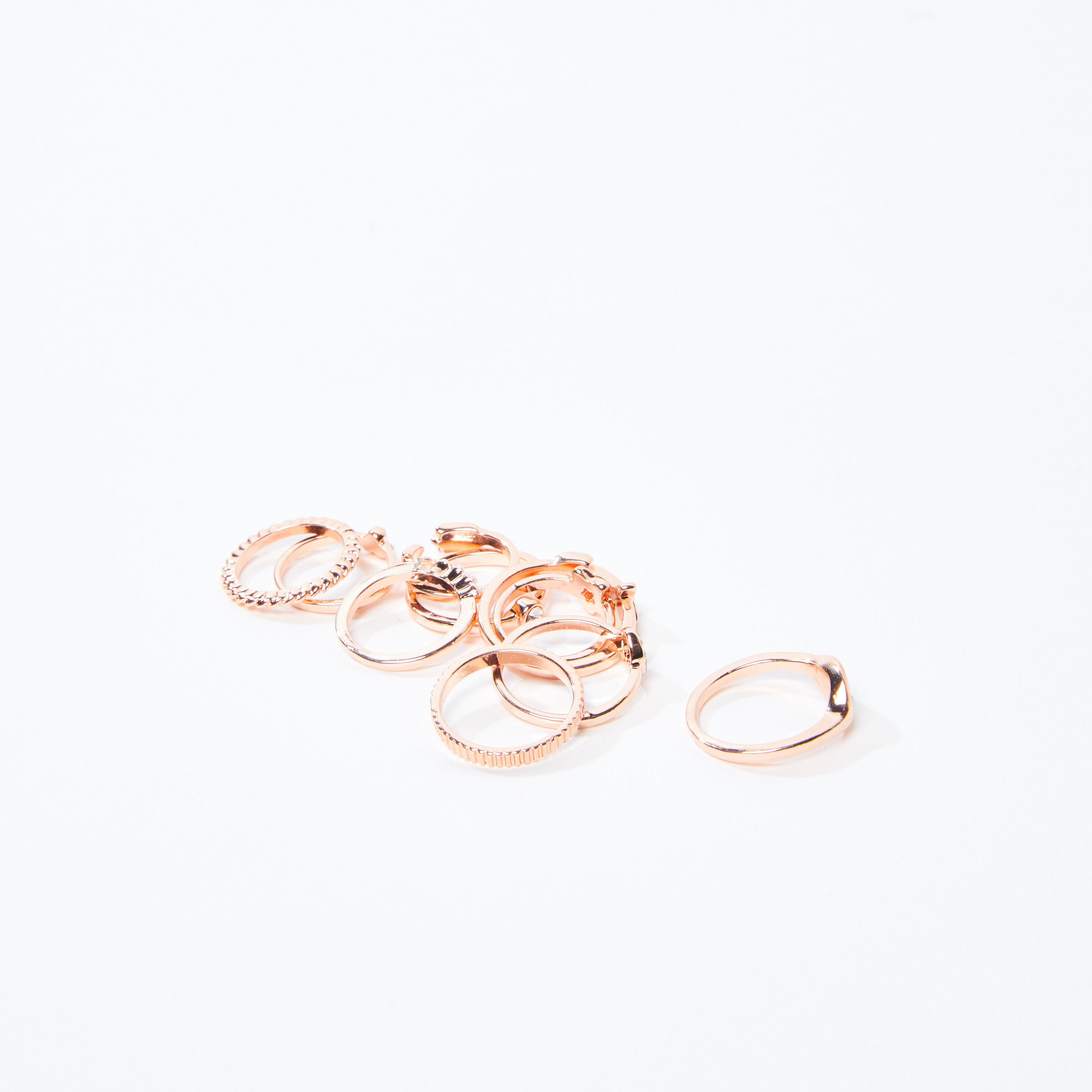 خواتم ميتاليك - طقم من 10 قطع-women-watchesandjewellery-jewellery-rings-image-3