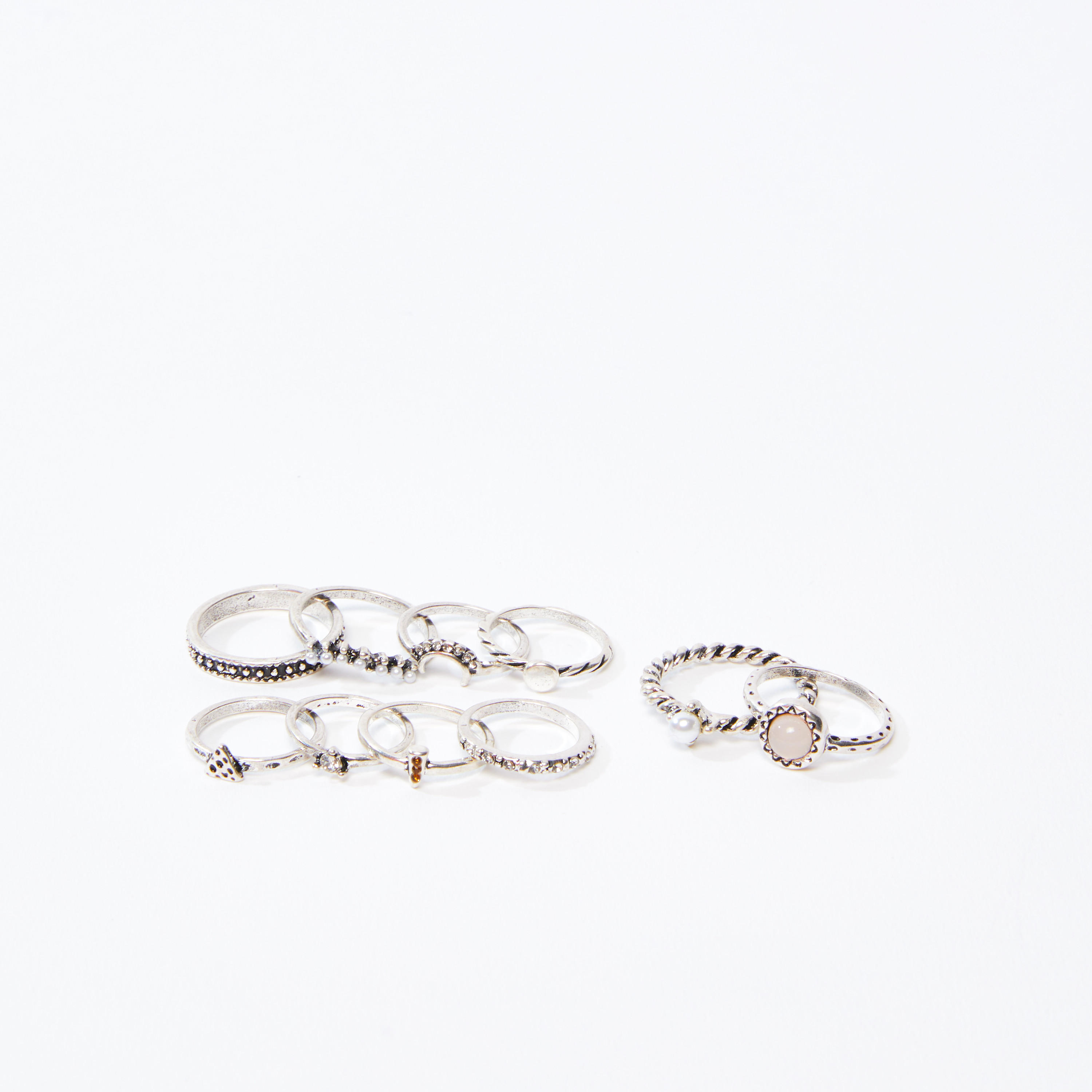 Set of 10 - Metallic Finger Ring-women-watchesandjewellery-jewellery-rings-image-1