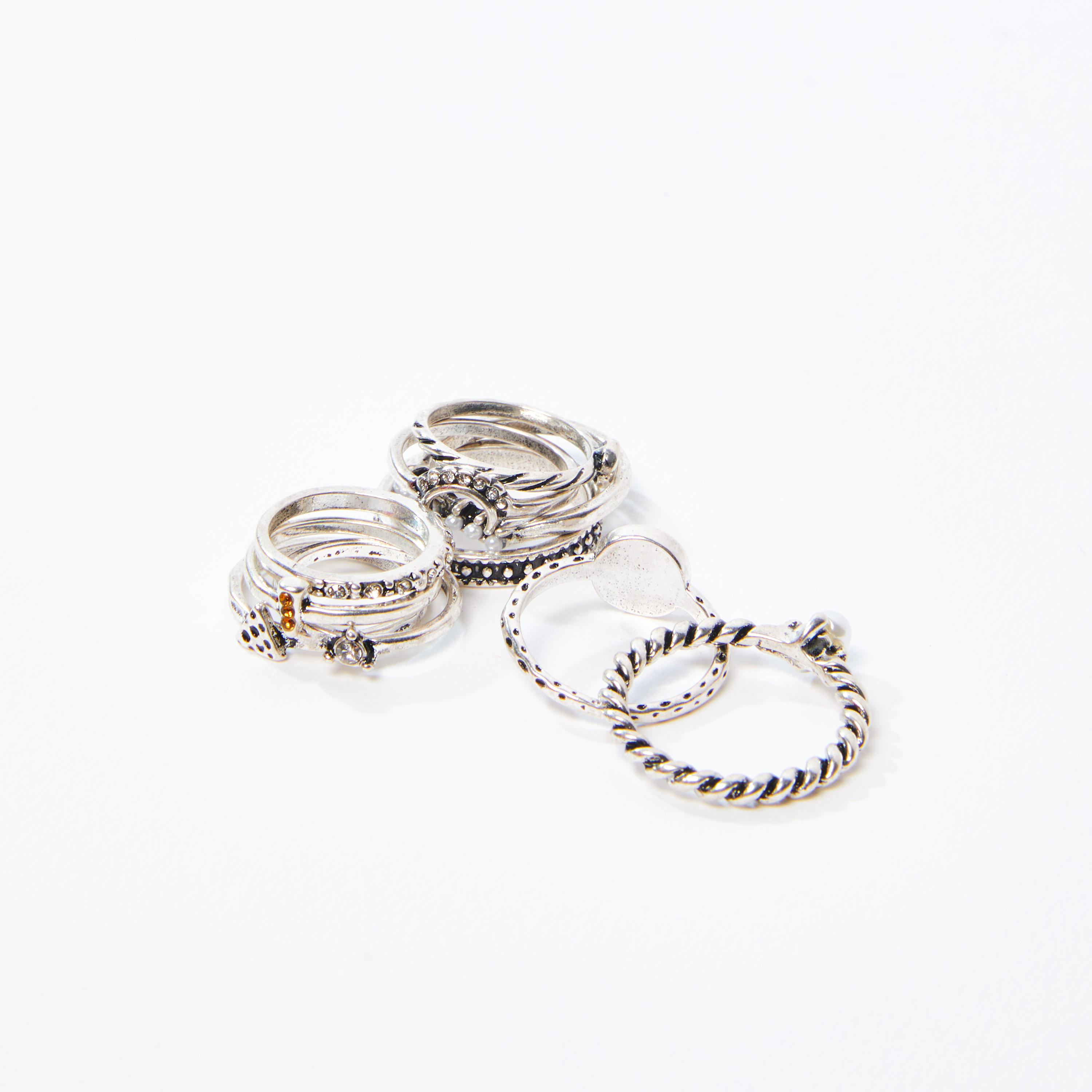 Set of 10 - Metallic Finger Ring-women-watchesandjewellery-jewellery-rings-image-3