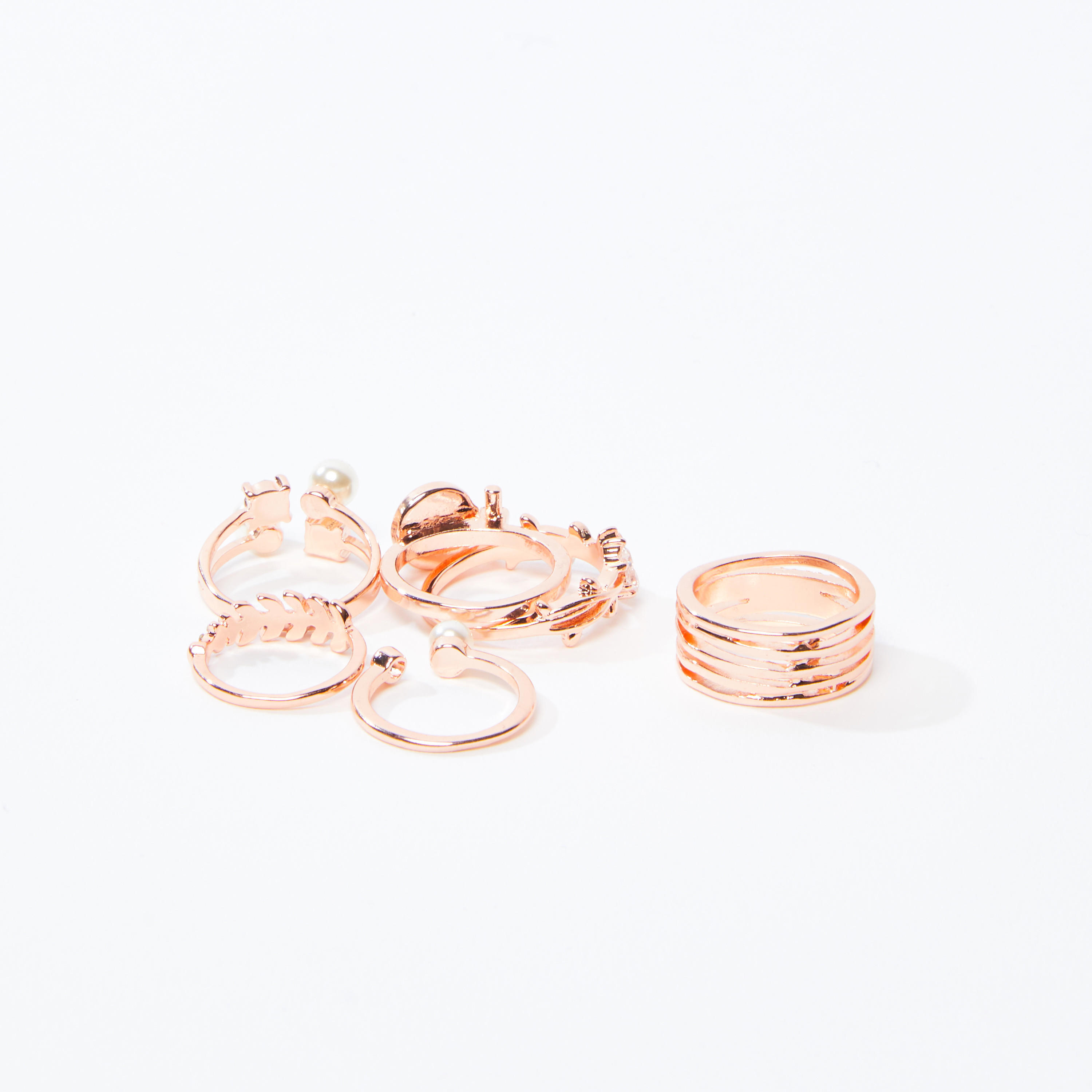 خاتم ميتاليك - طقم من 7 قطع-women-watchesandjewellery-jewellery-rings-image-3