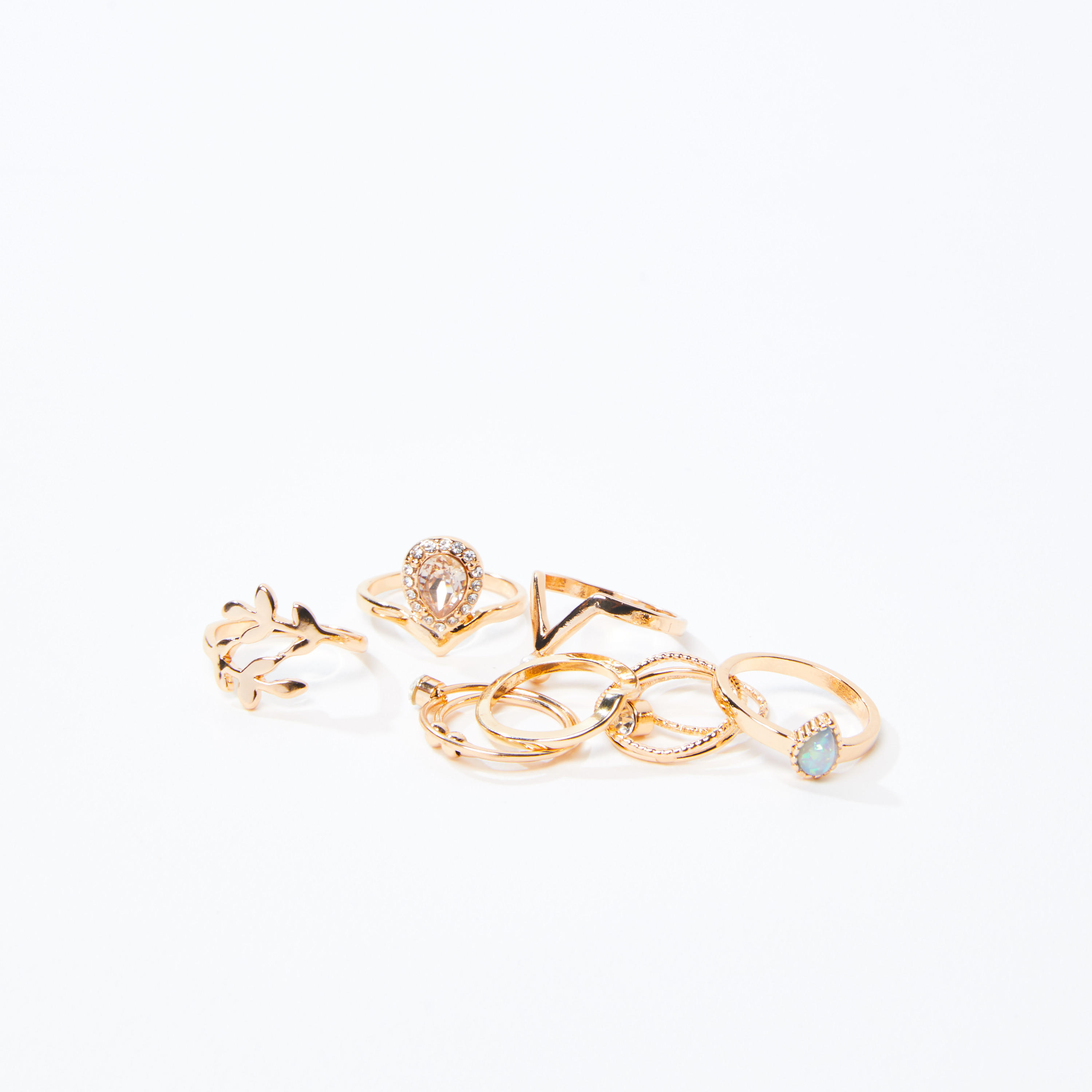خاتم ميتاليك - طقم من 8 قطع-women-watchesandjewellery-jewellery-rings-image-1