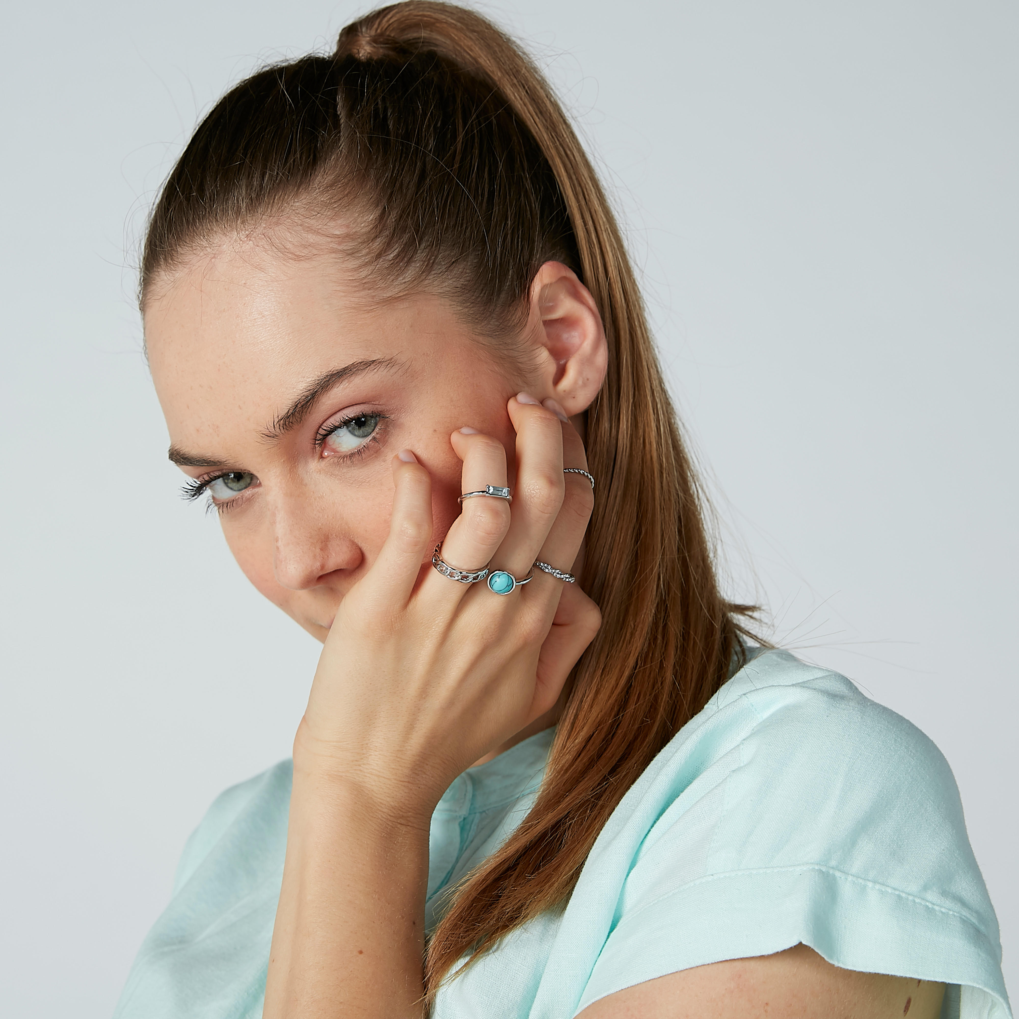خواتم ميتاليك - طقم من 8 قطع-women-watchesandjewellery-jewellery-rings-image-2