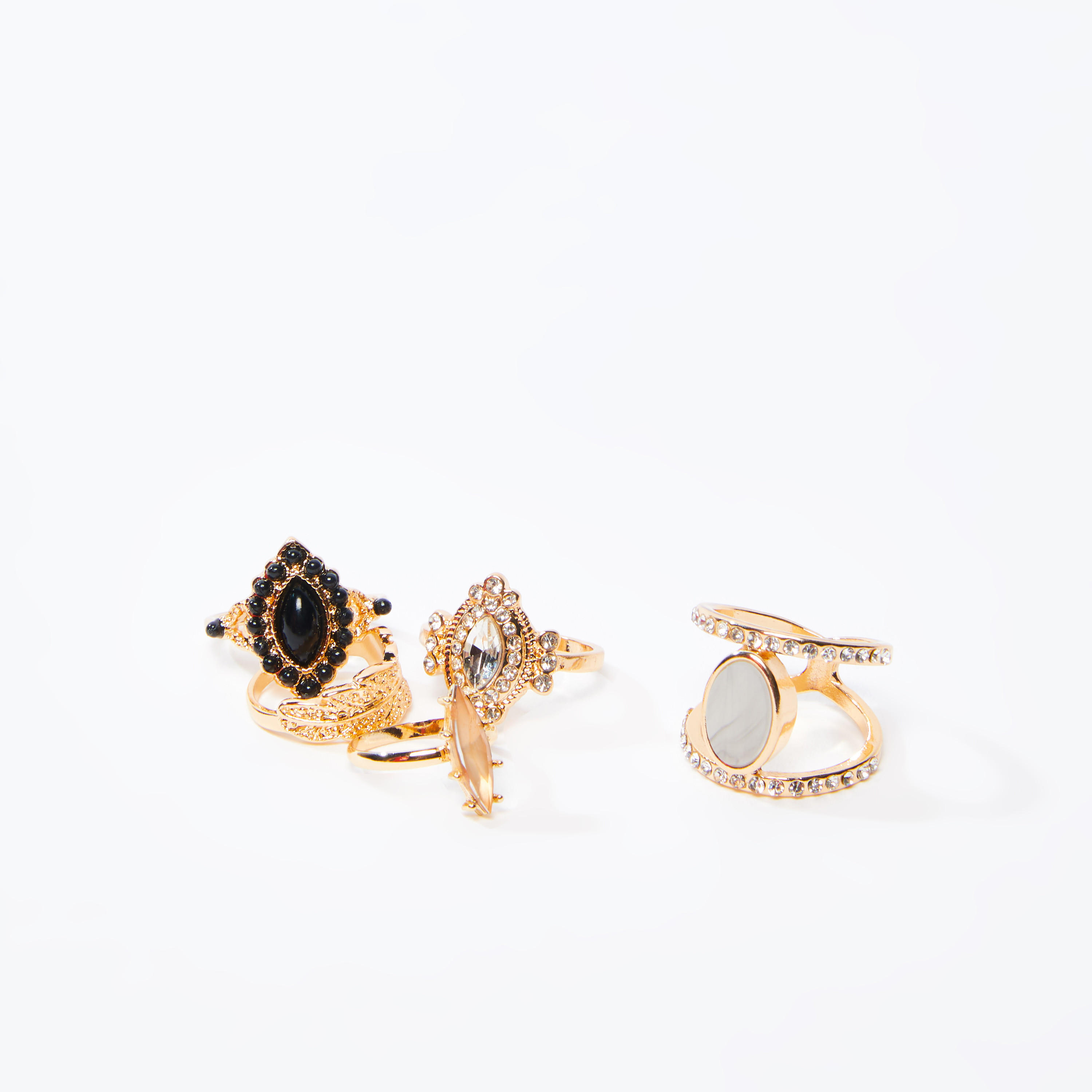 خواتم ميتاليك - طقم من 5 قطع-women-watchesandjewellery-jewellery-rings-image-3