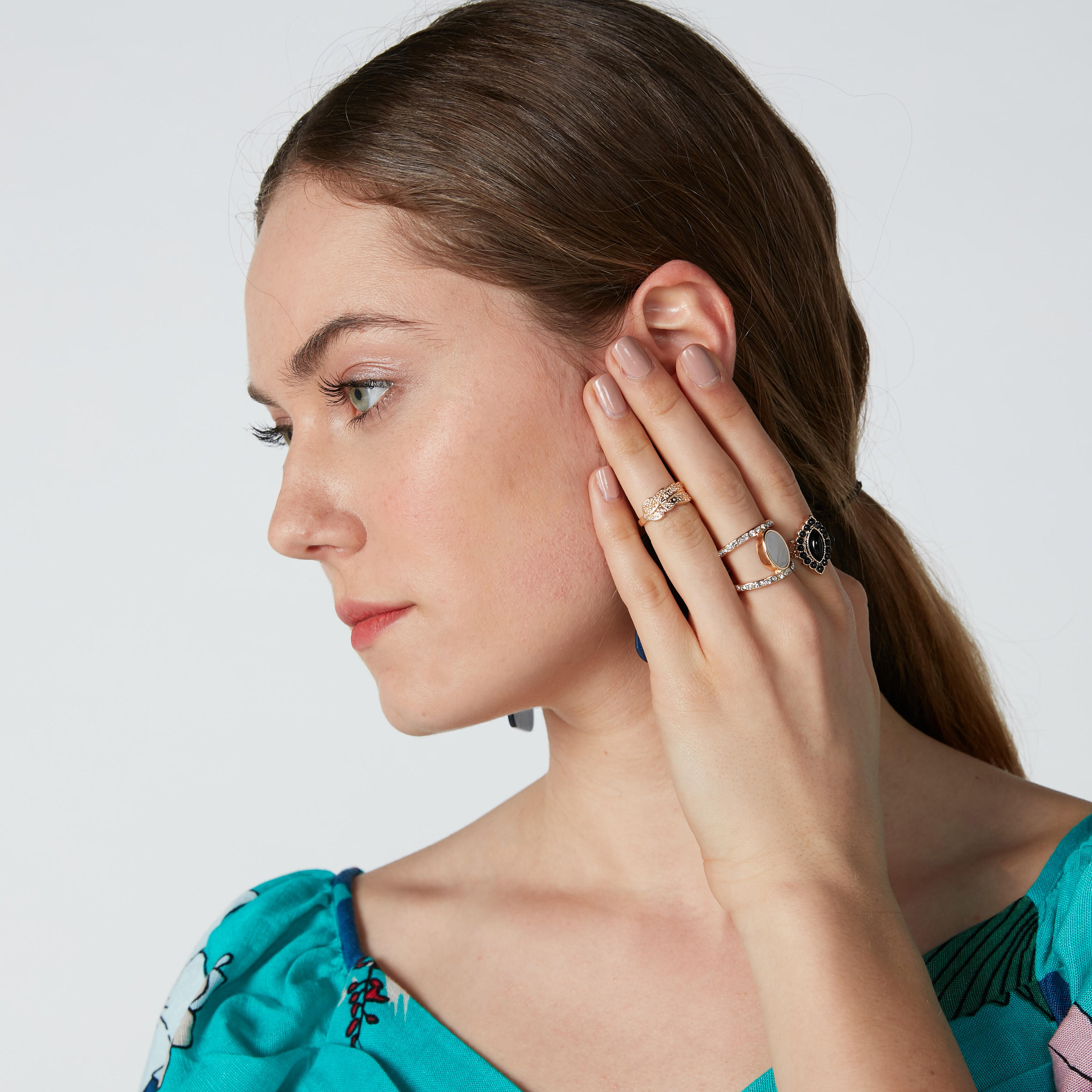 خواتم ميتاليك - طقم من 5 قطع-women-watchesandjewellery-jewellery-rings-image-2