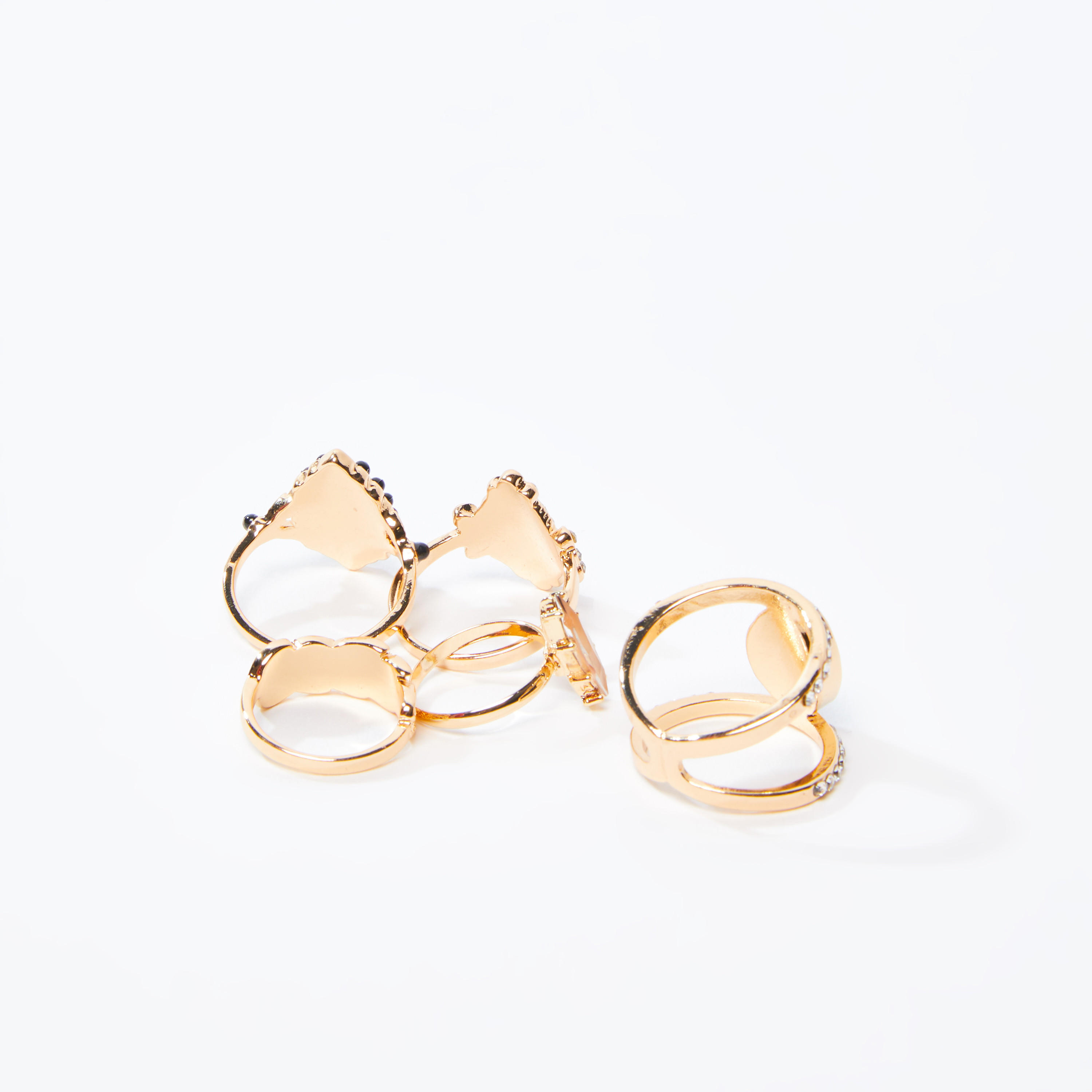 خواتم ميتاليك - طقم من 5 قطع-women-watchesandjewellery-jewellery-rings-image-1