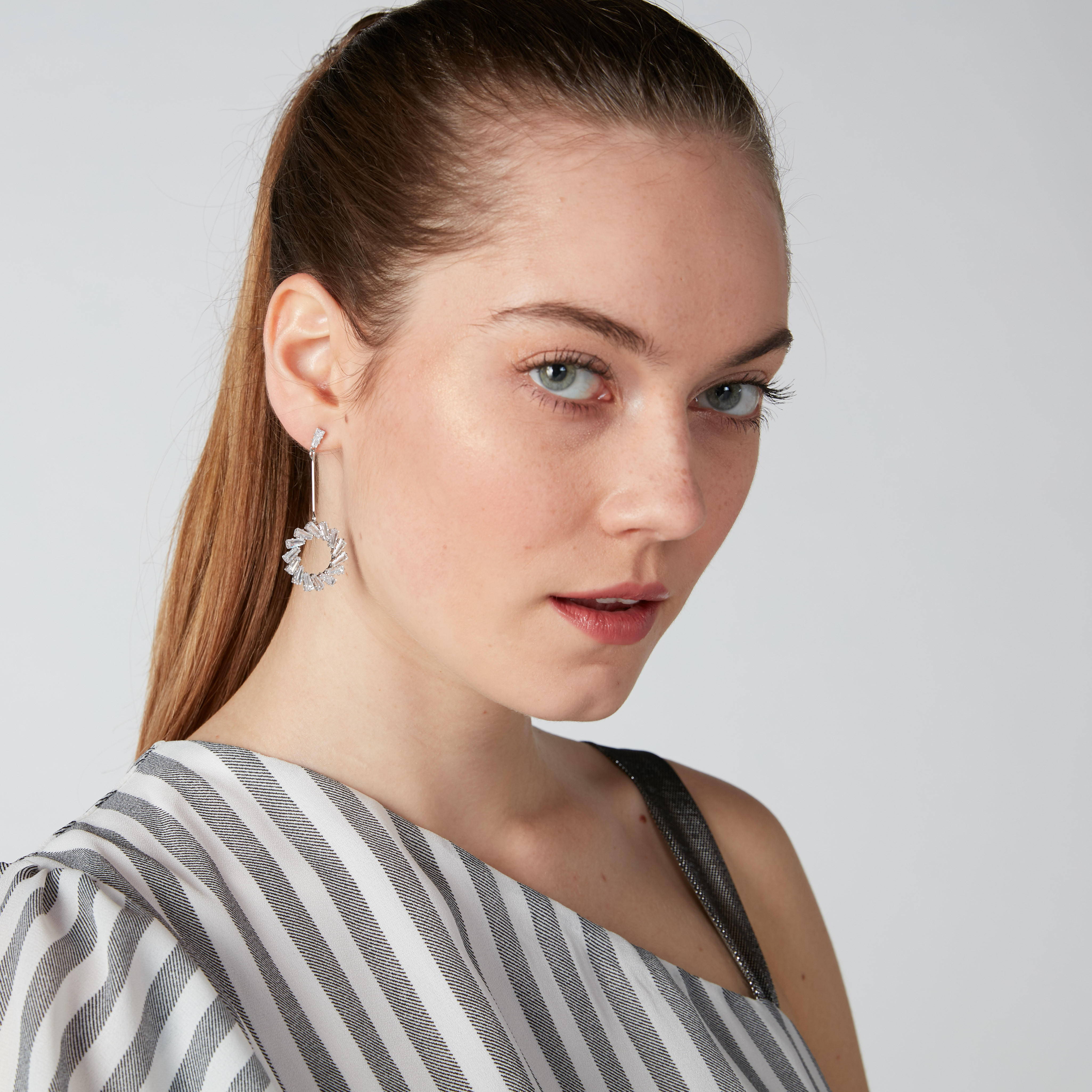Studded Dangling Earrings with Pushback Closure-women-watchesandjewellery-jewellery-earrings-image-2