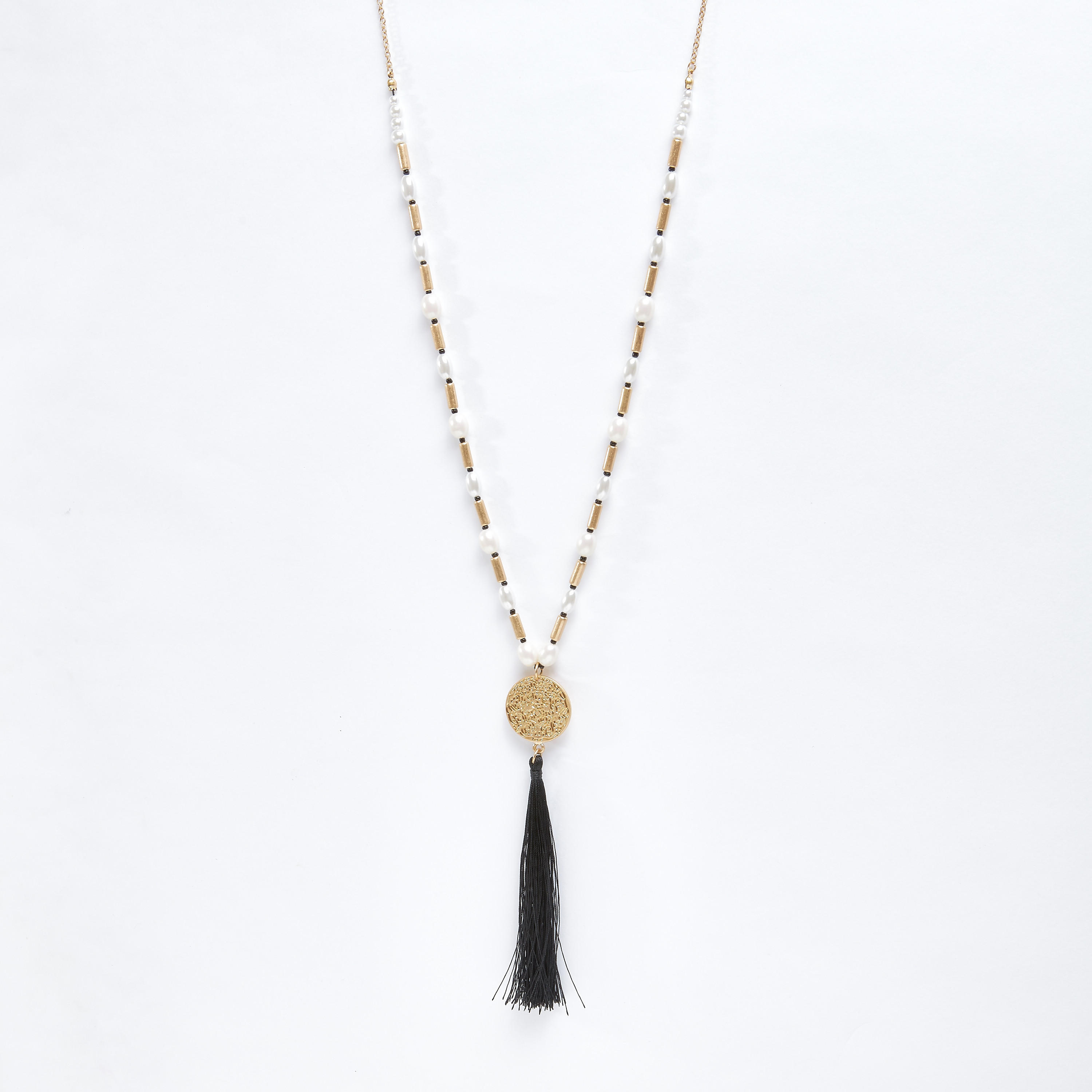 قلادة طويلة مزيّنة بشرّابات ومشبك إغلاق-women-watchesandjewellery-jewellery-necklacesandpendants-image-1