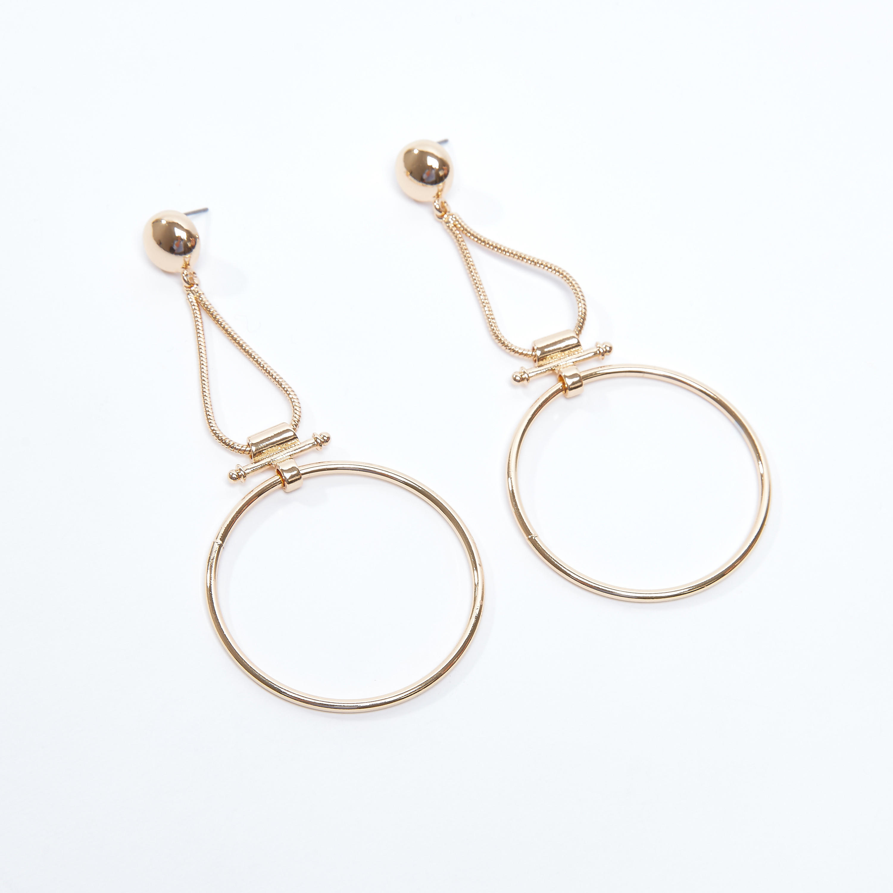 أقراط متدليّة ميتاليك بمكبس إغلاق-women-watchesandjewellery-jewellery-earrings-image-3
