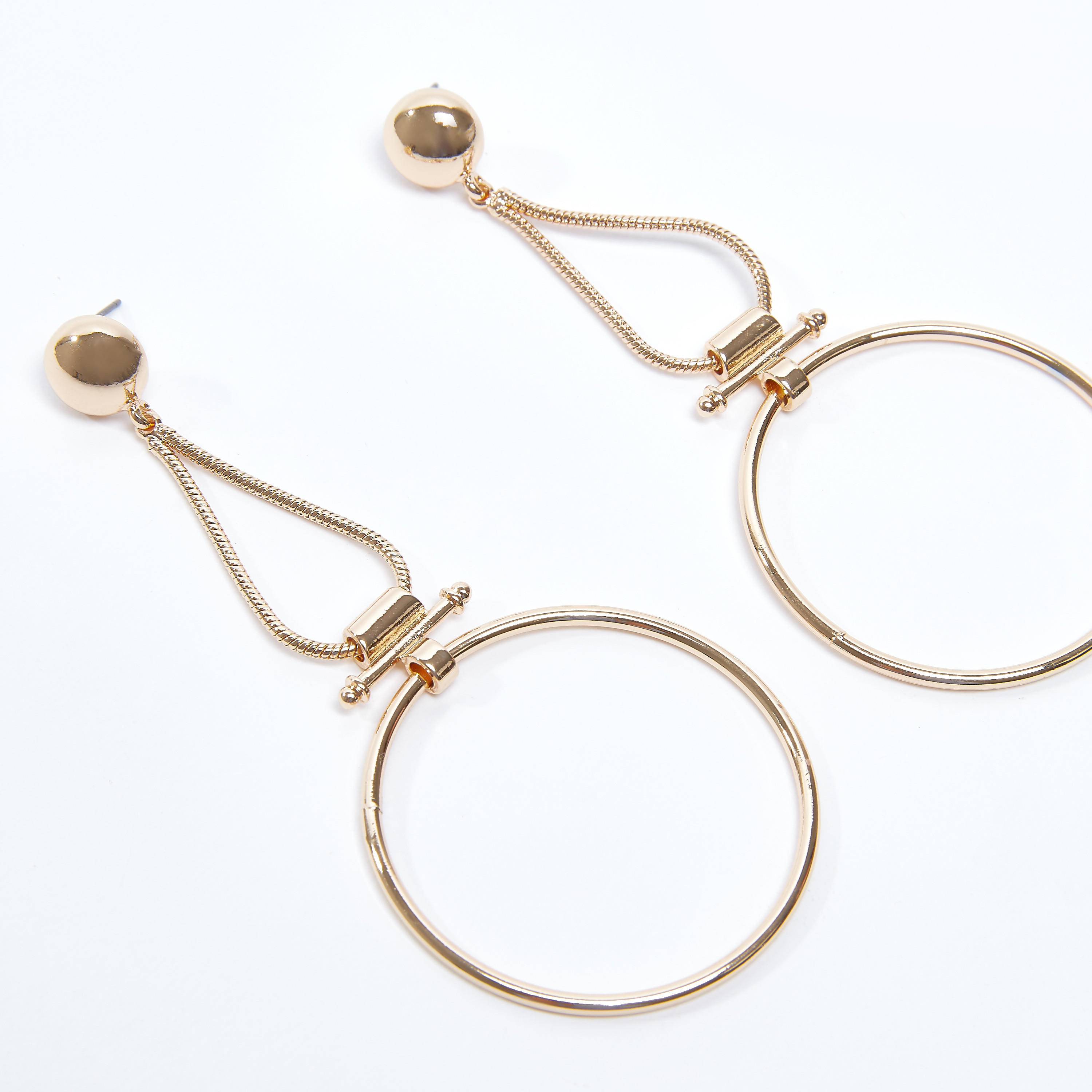 أقراط متدليّة ميتاليك بمكبس إغلاق-women-watchesandjewellery-jewellery-earrings-image-1