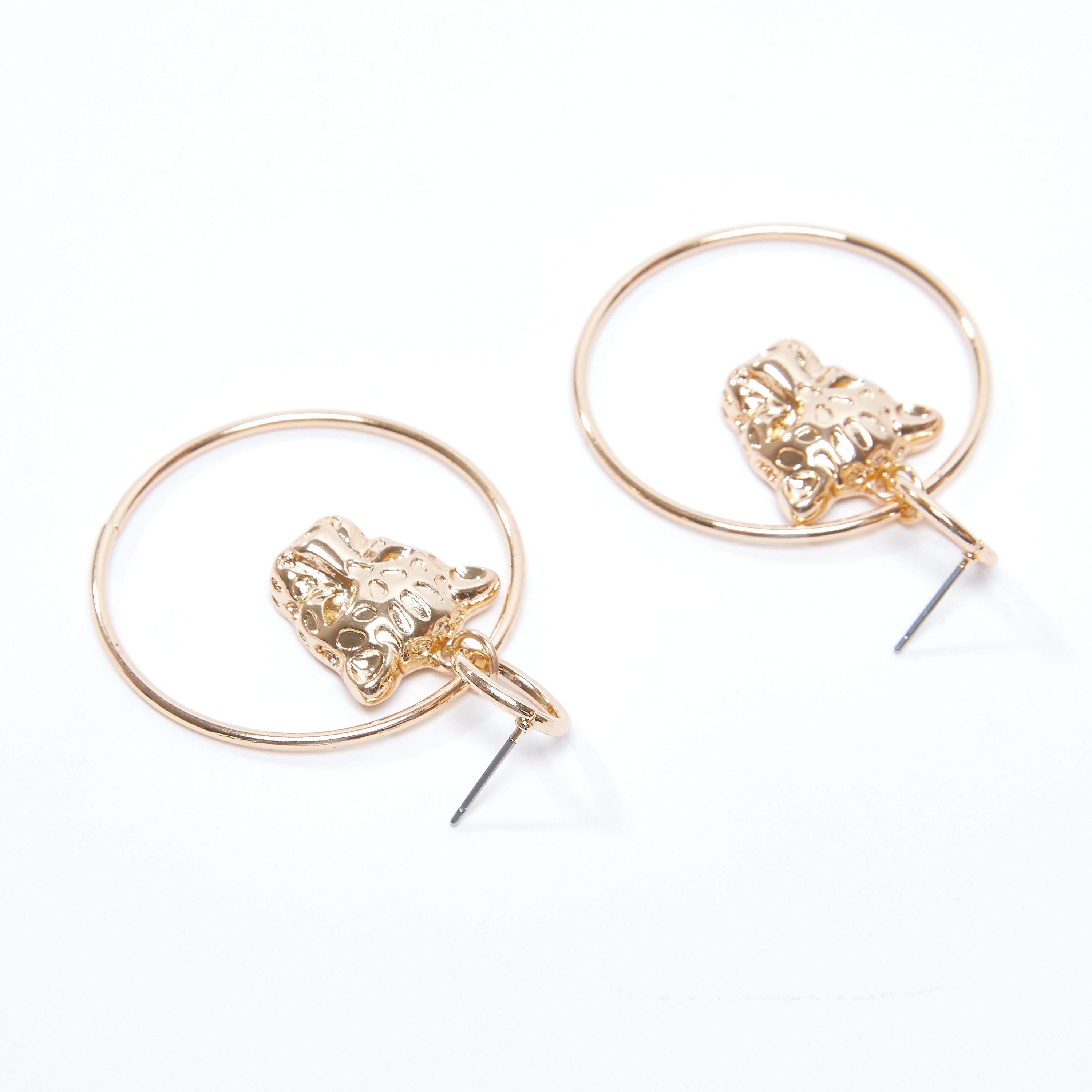 أقراط بدلايّة على شكل وجه نمر ومكبس إغلاق-women-watchesandjewellery-jewellery-earrings-image-1
