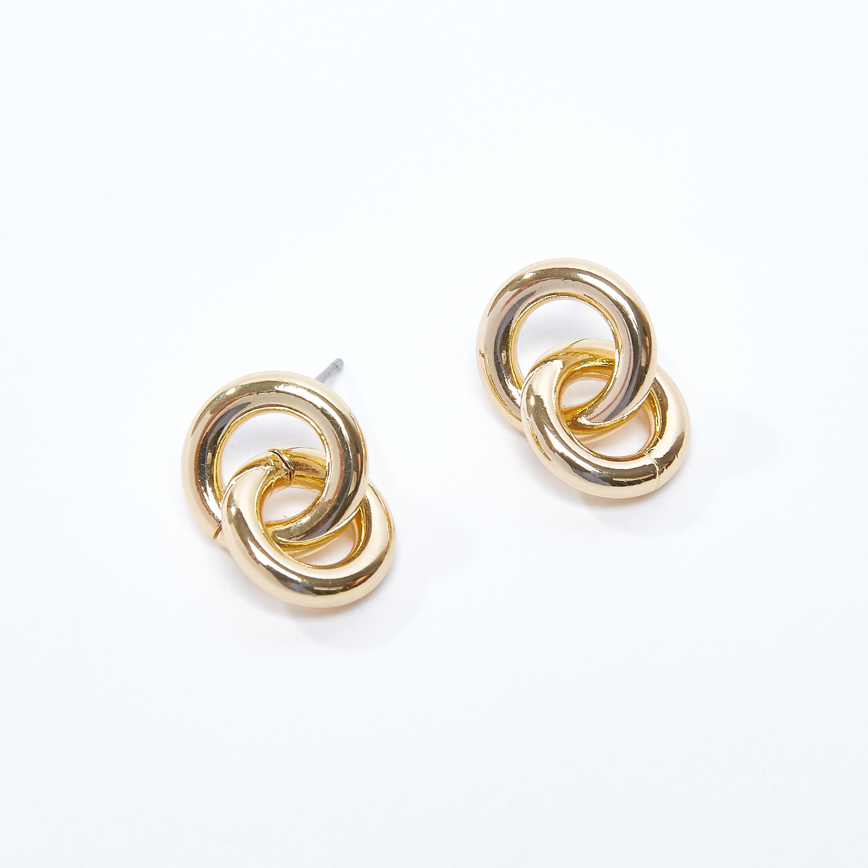 Ring Shaped Metallic Earrings with Pushback Closure-women-watchesandjewellery-jewellery-earrings-image-1