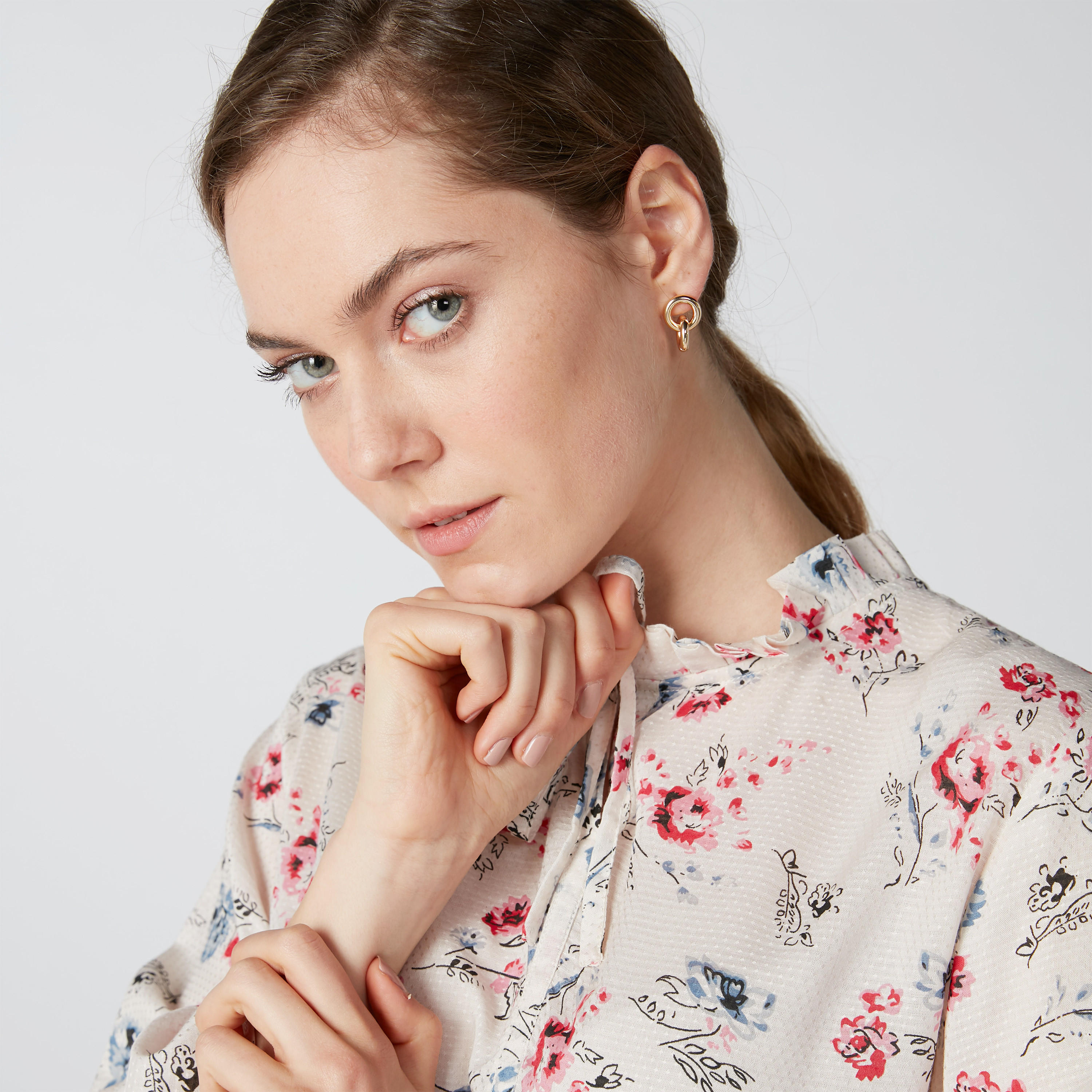 Ring Shaped Metallic Earrings with Pushback Closure-women-watchesandjewellery-jewellery-earrings-image-2