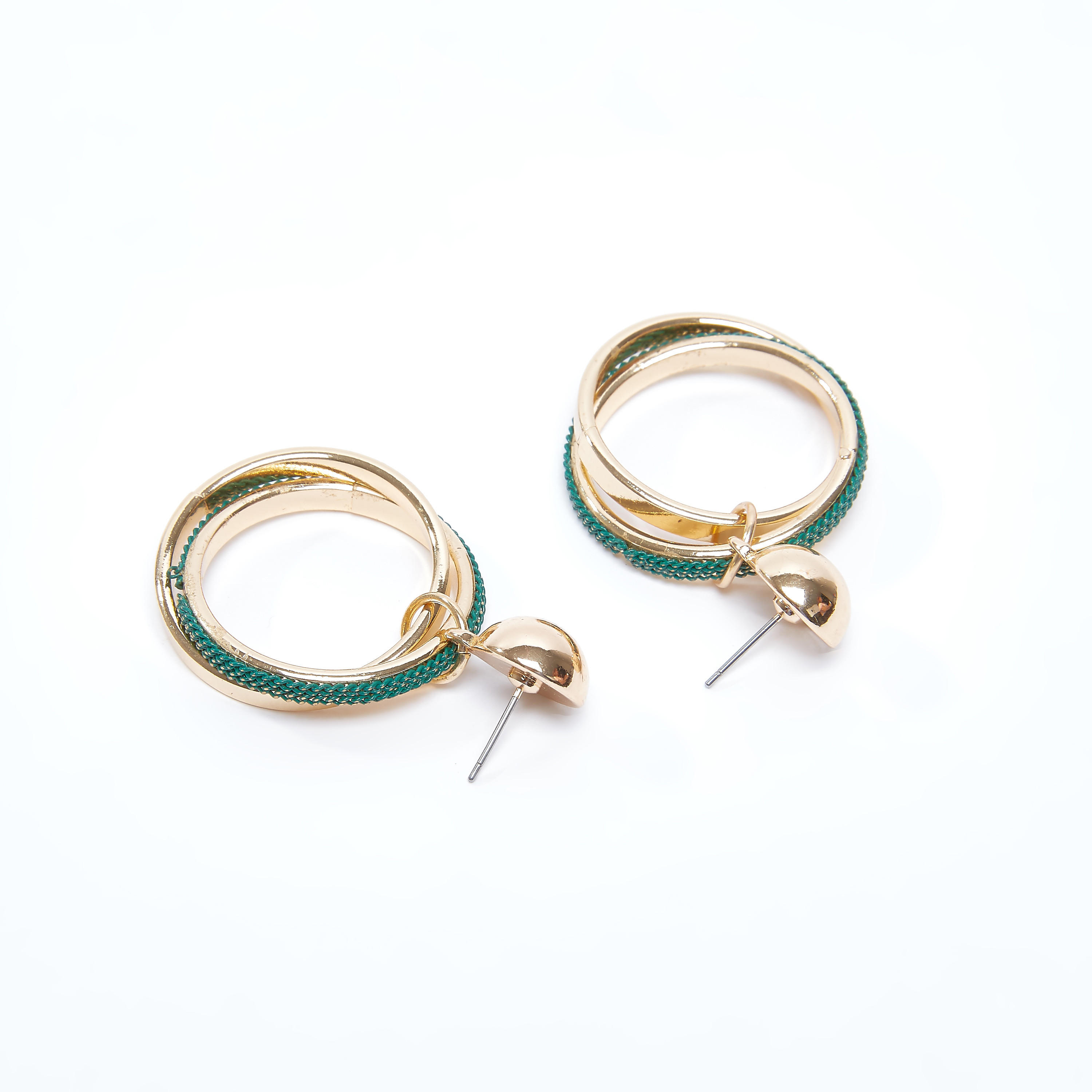 أقراط متدليّة ميتاليك بمكبس إغلاق-women-watchesandjewellery-jewellery-earrings-image-1