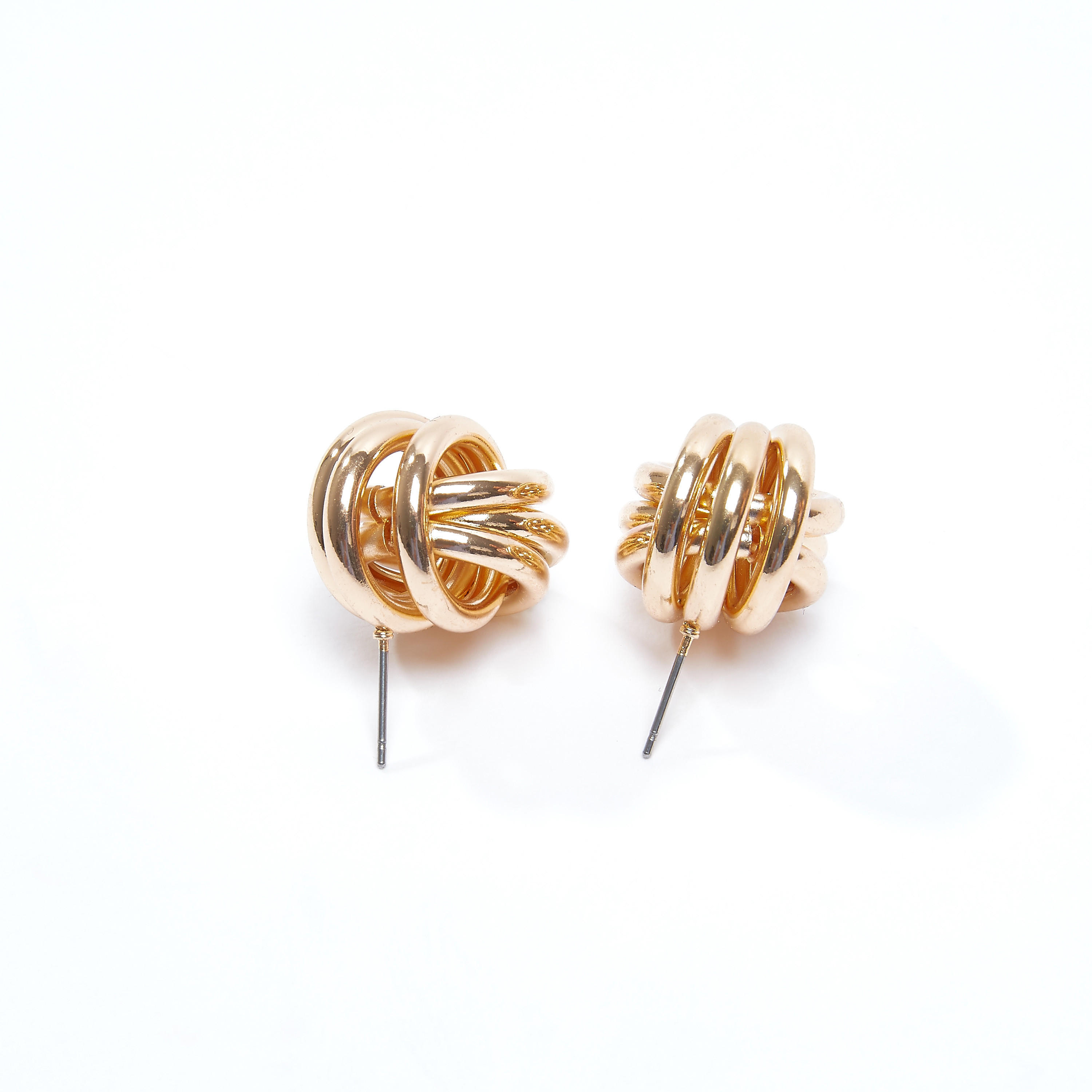 أقراط ميتاليك بتفاصيل حلقية ومكبس إغلاق-women-watchesandjewellery-jewellery-earrings-image-3