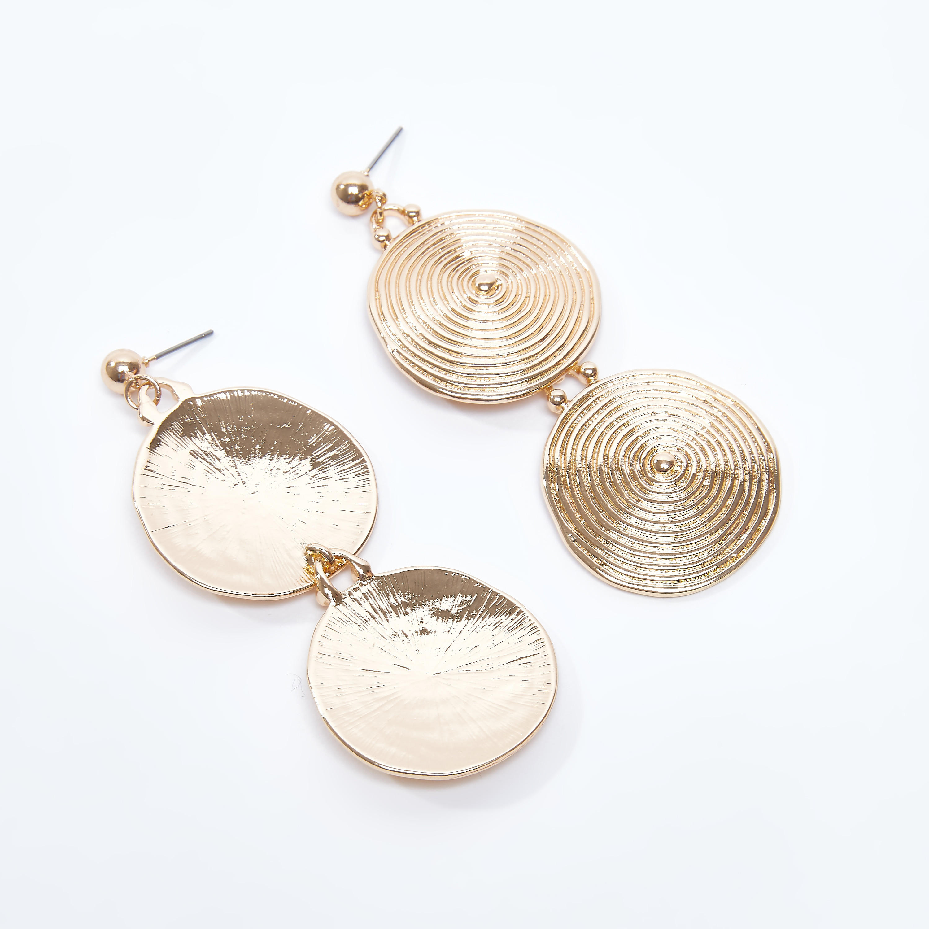 أقراط بدلّاية ميتاليك مستديرة بمكبس إغلاق-women-watchesandjewellery-jewellery-earrings-image-3