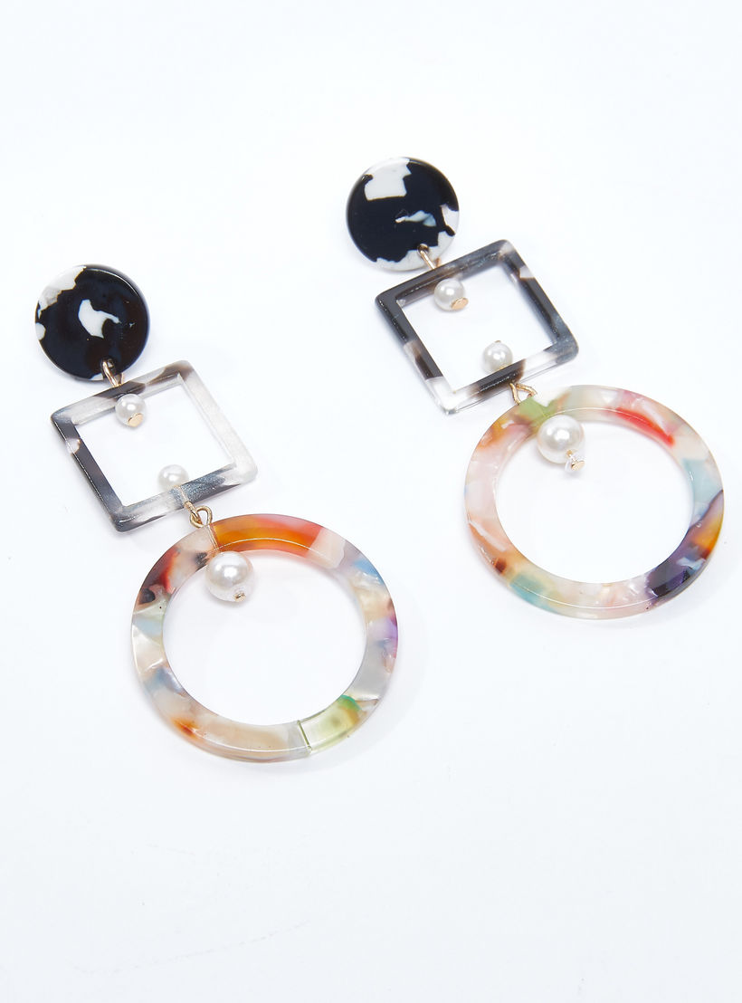 Pearl Detail Dangling Earrings with Pushback Closure-women-watchesandjewellery-jewellery-earrings-image-1