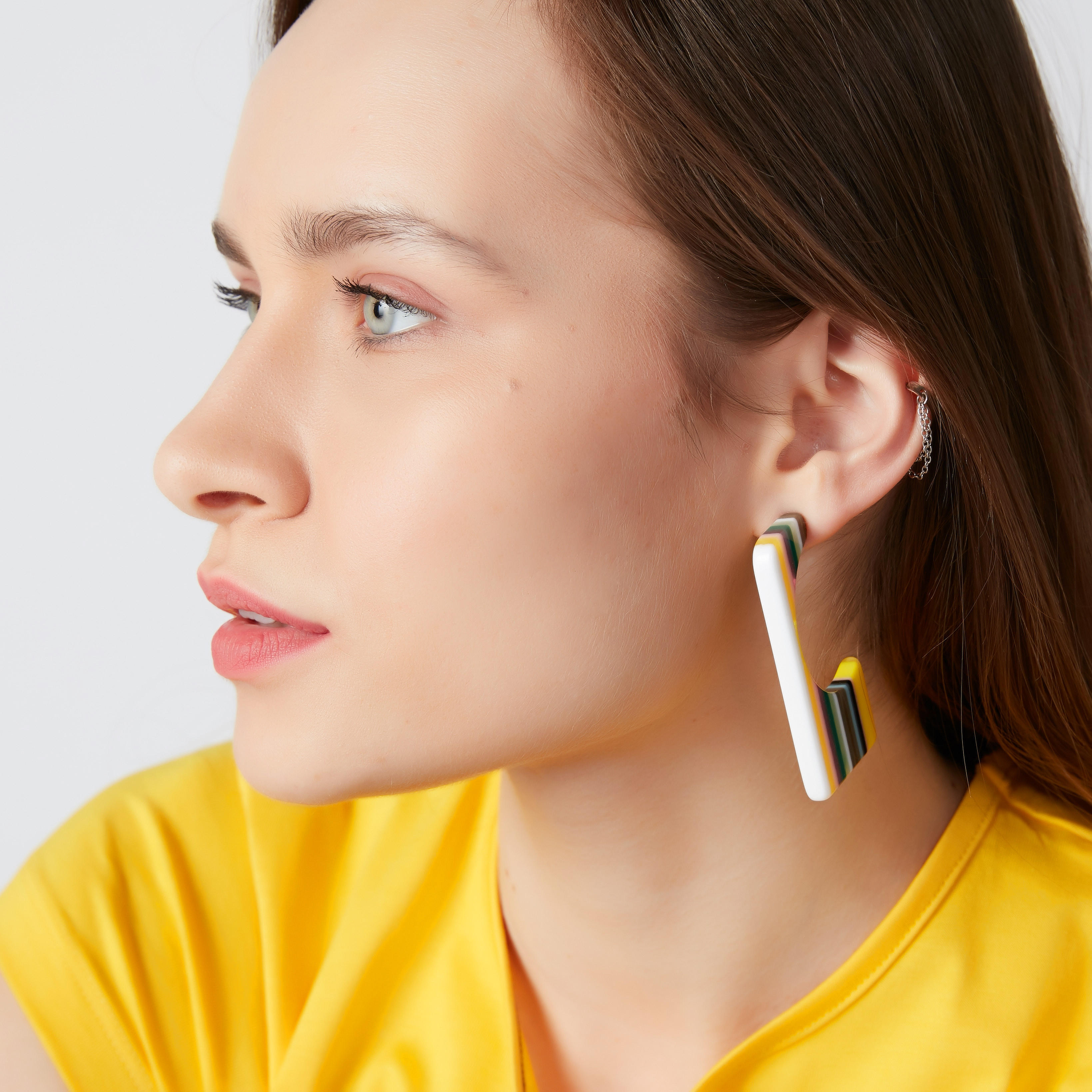 Printed Stripes Dangling Earrings with Pushback Closure-women-watchesandjewellery-jewellery-earrings-image-1