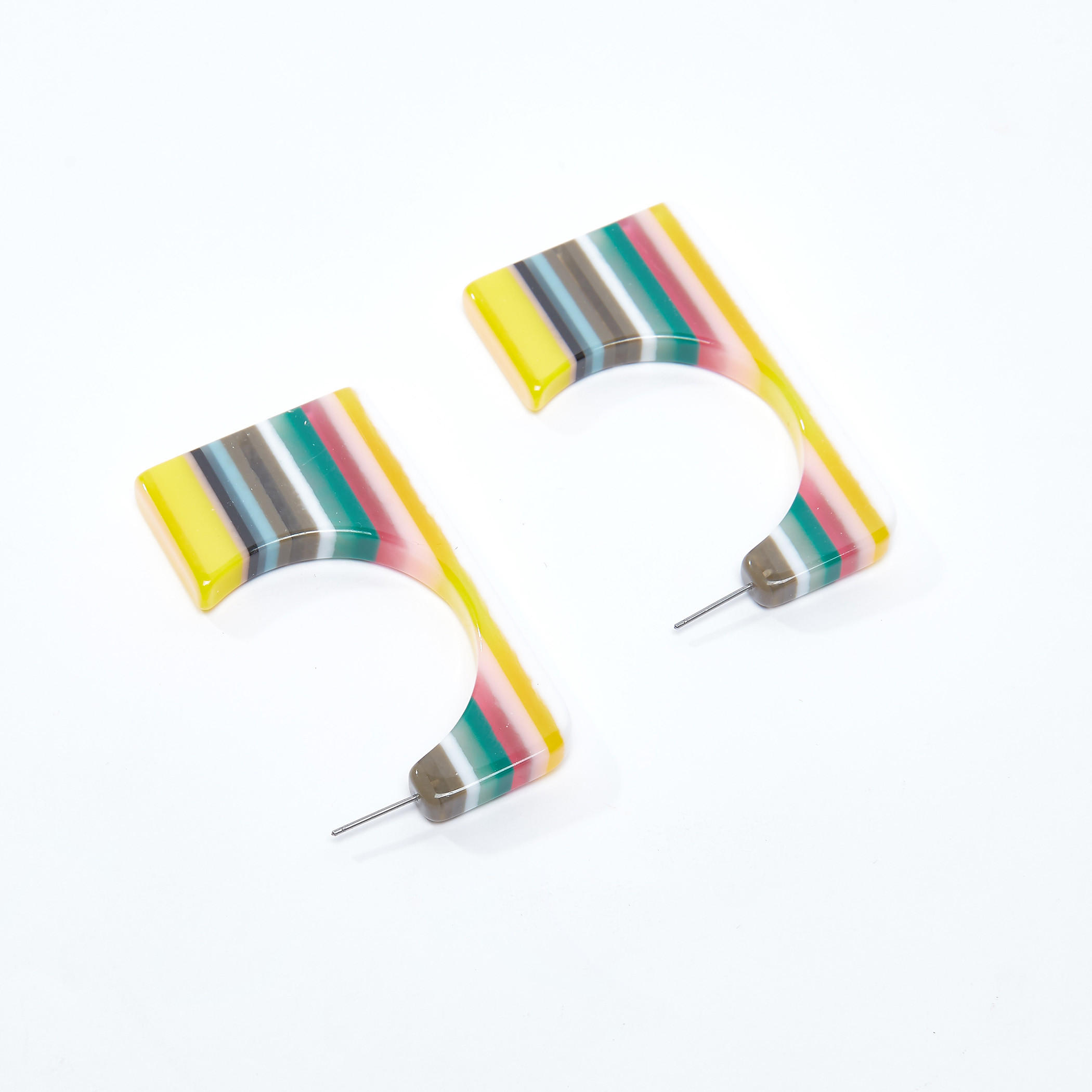 Printed Stripes Dangling Earrings with Pushback Closure-women-watchesandjewellery-jewellery-earrings-image-3
