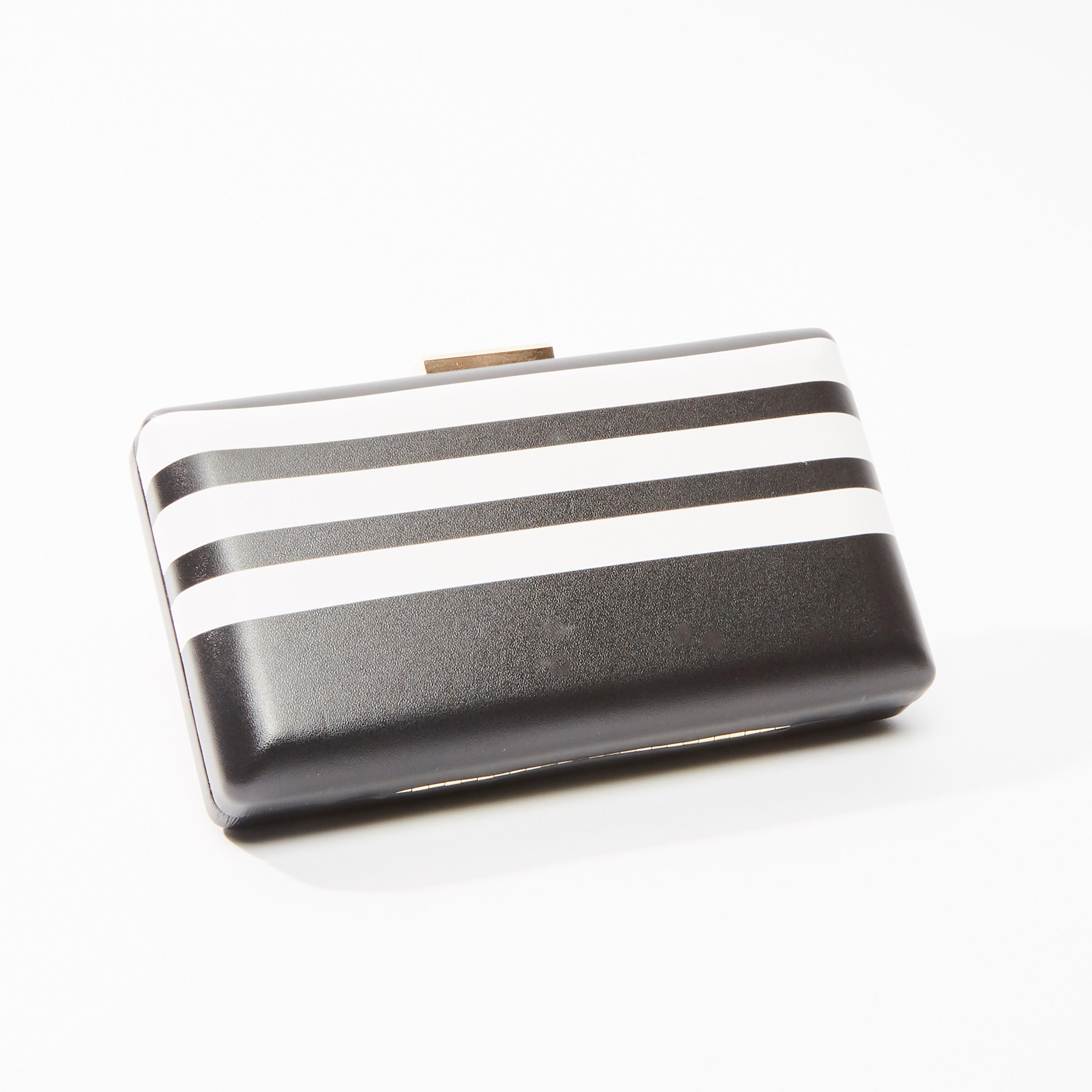 حقيبة كلاتش مقلّمة بسلسلة معدنية-women-bagsandwallets-handbags-image-1