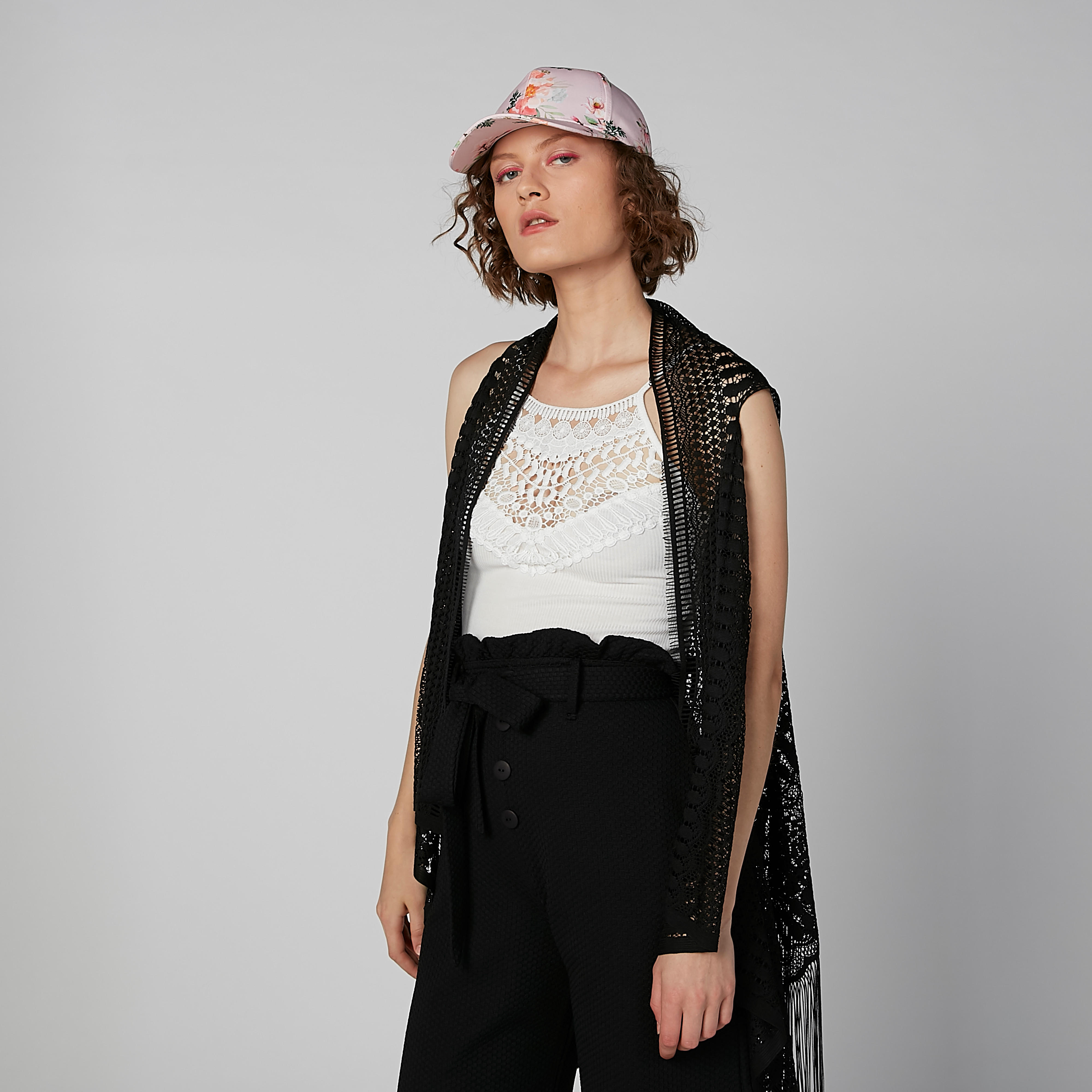 Floral Printed Cap with Hook and Loop Closure-women-clothingaccessories-capsandhats-image-2