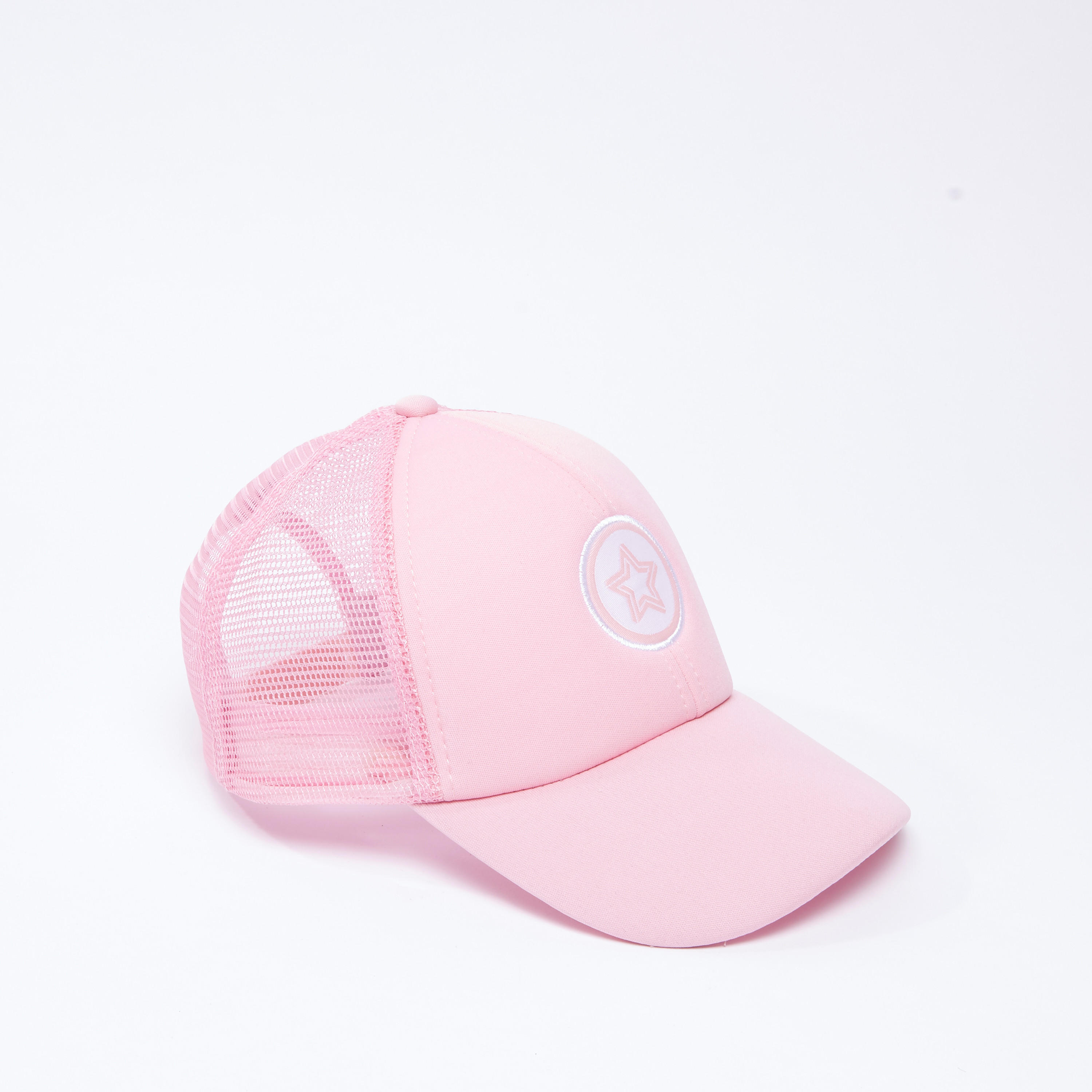 Mesh and Embroidered Detail Cap with Snap Closure-women-clothingaccessories-capsandhats-image-1