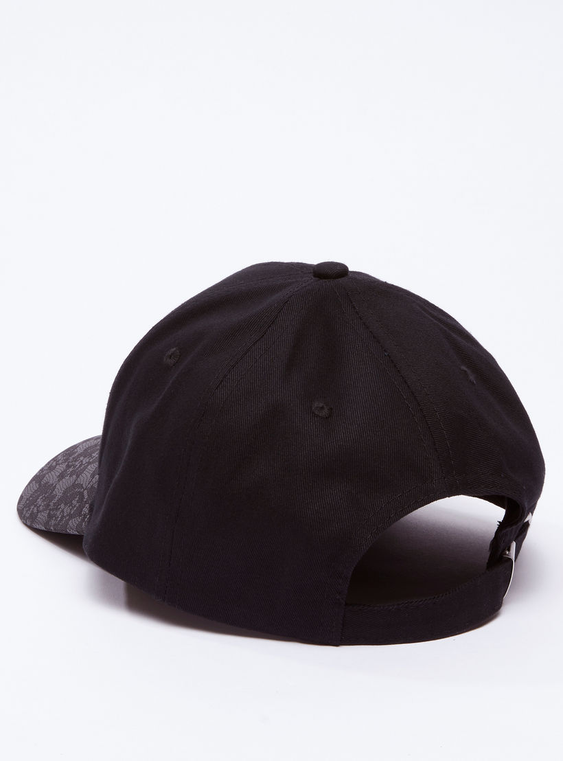 Textured Cap with Buckle Closure-women-clothingaccessories-capsandhats-image-3