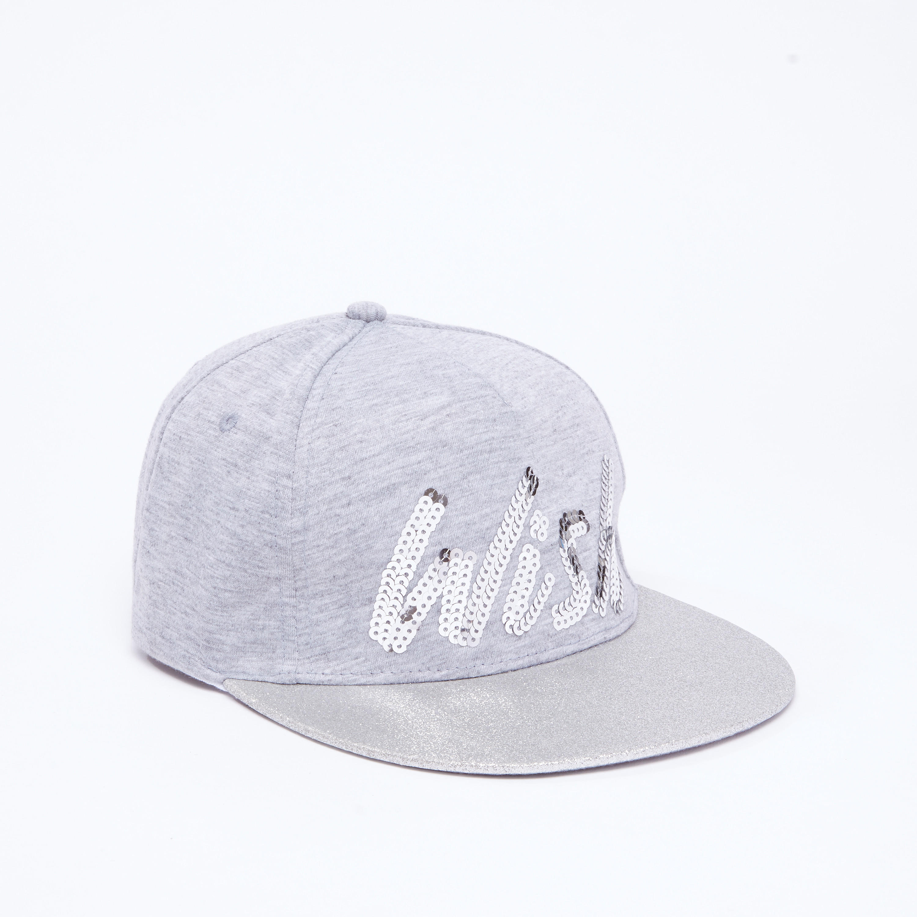 Textured Cap with Sequin Detail and Snap Closure-women-clothingaccessories-capsandhats-image-1