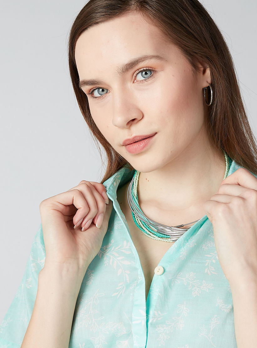قلادة خرز متعددة الطبقات بتفاصيل ميتاليك ومشبك إغلاق-women-watchesandjewellery-jewellery-necklacesandpendants-image-2